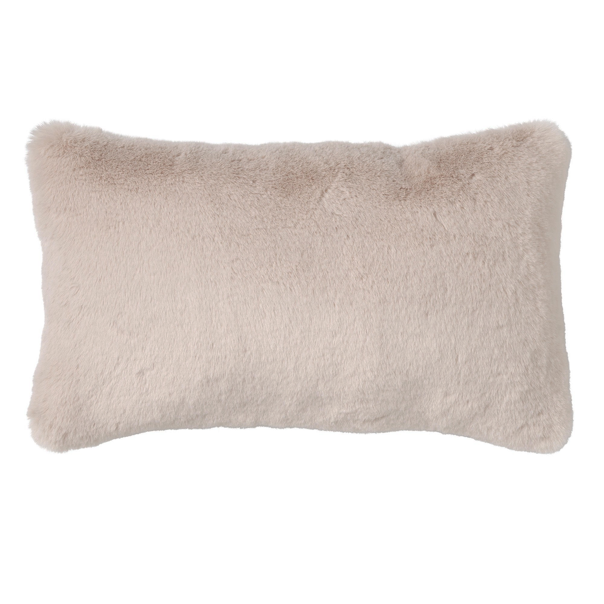 ZAYA - Sierkussen 30x50 cm - bontlook - effen kleur - Pumice Stone - beige