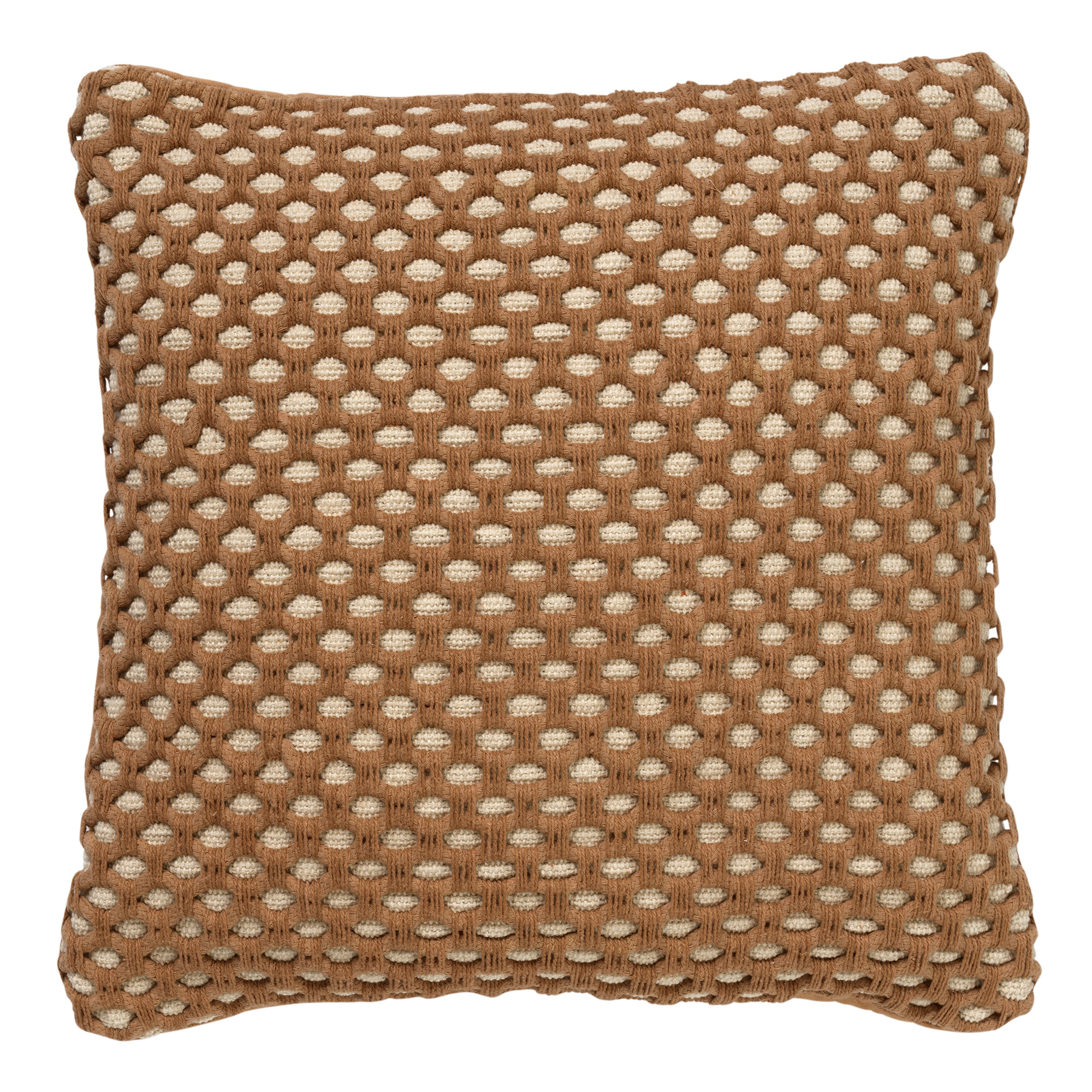 DENLEY - Cushion 45x45 cm Tobacco Brown - brown