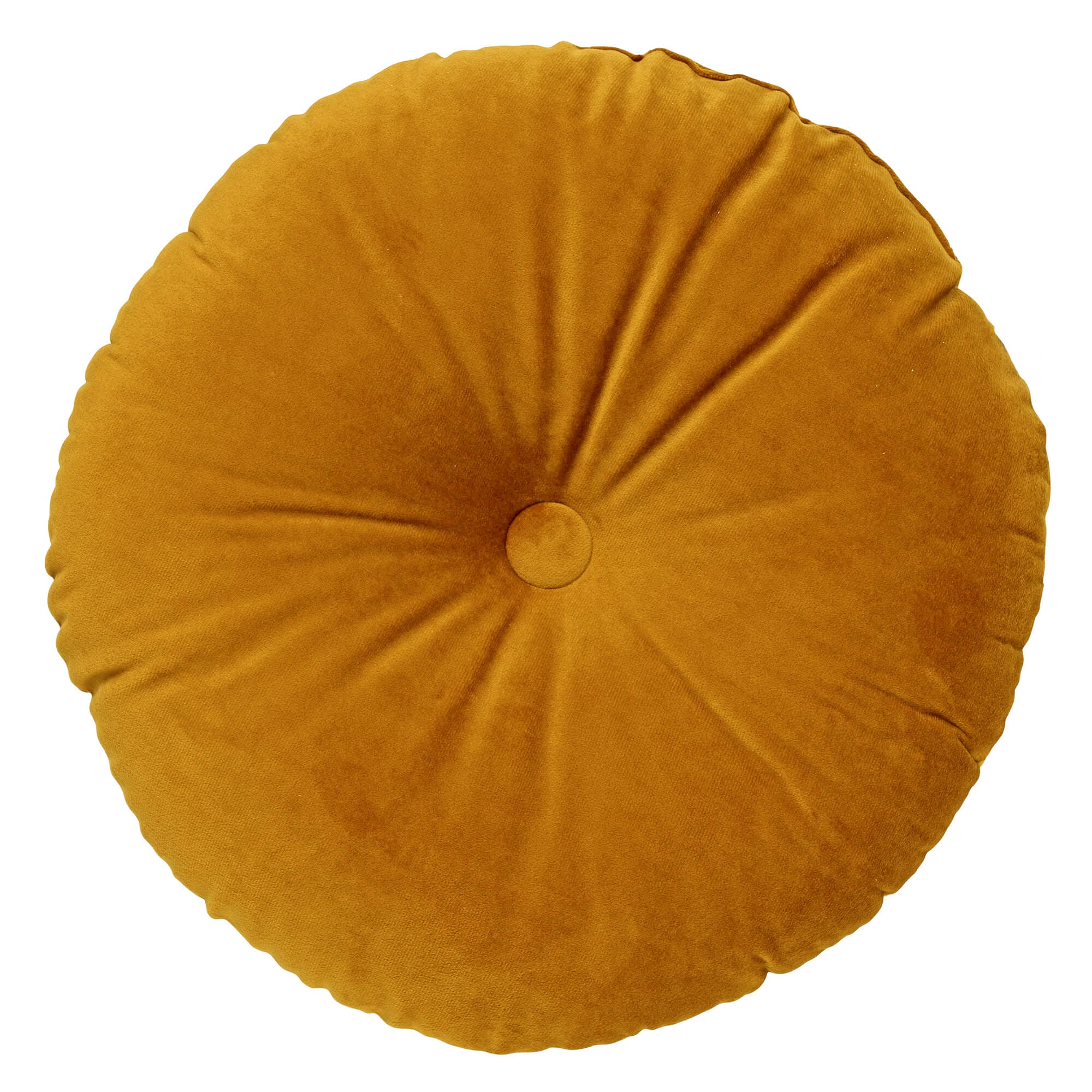 OLLY - sierkussen Ø40 cm - rond velvet - Chai Tea - geel