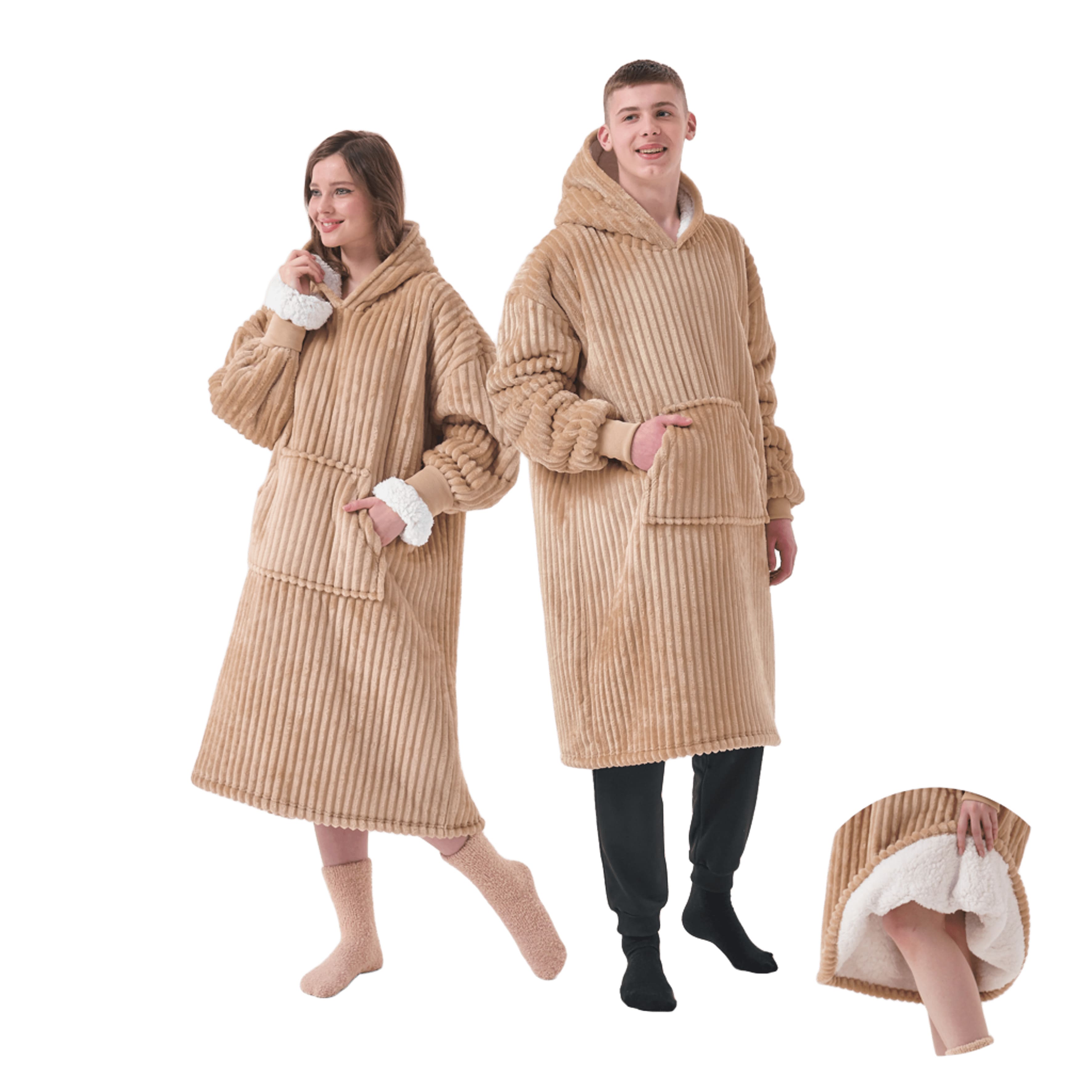 JUNO - Hoodie 70x110 cm - Erwachsene - Hoodie-Decke - Unisex - Irish Cream - Beige