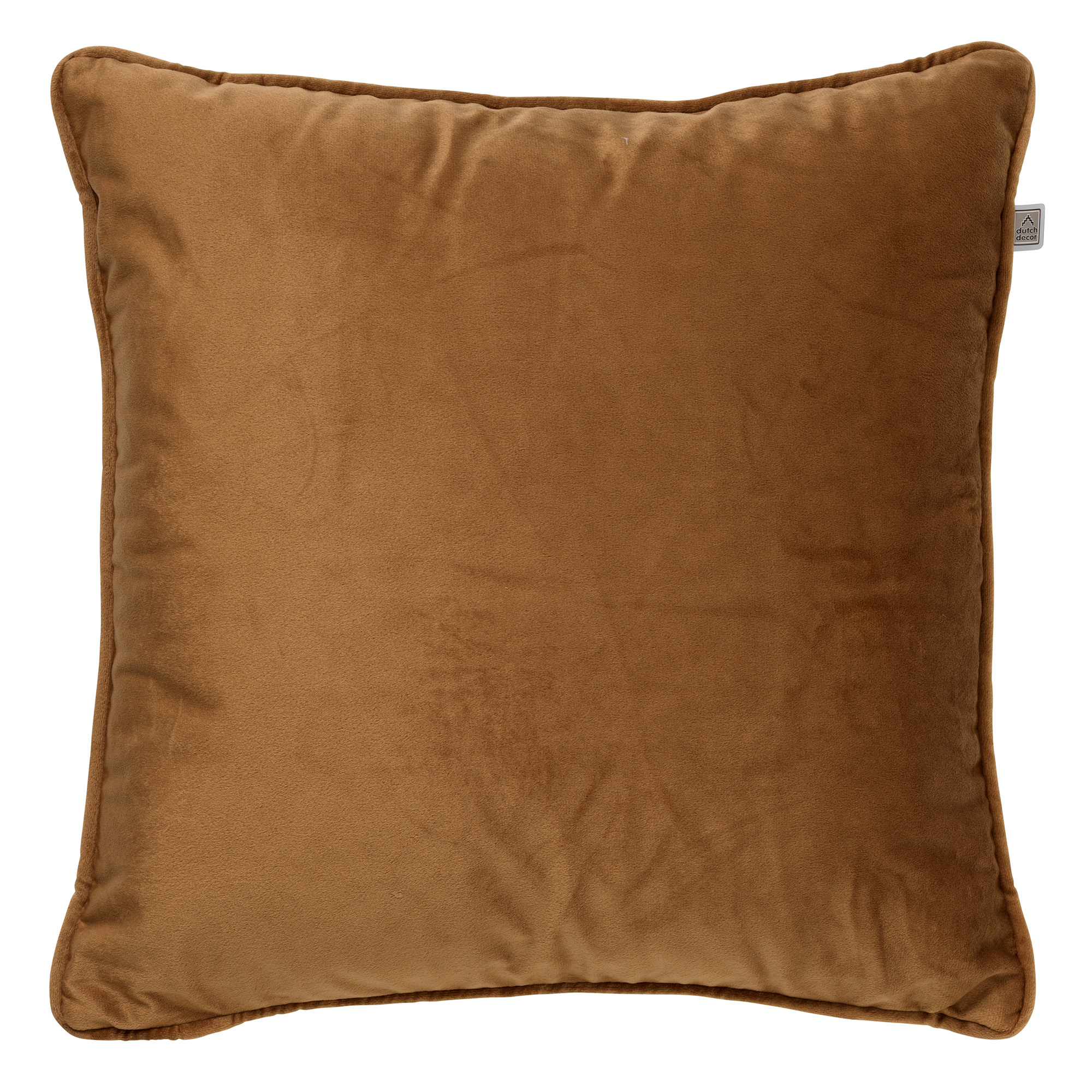 FINNA - Dekokissen 45x45 cm mit Kissenbezug aus 100% recycelter Polyester - Eco Line Kollektion - Tobacco Brown - braun