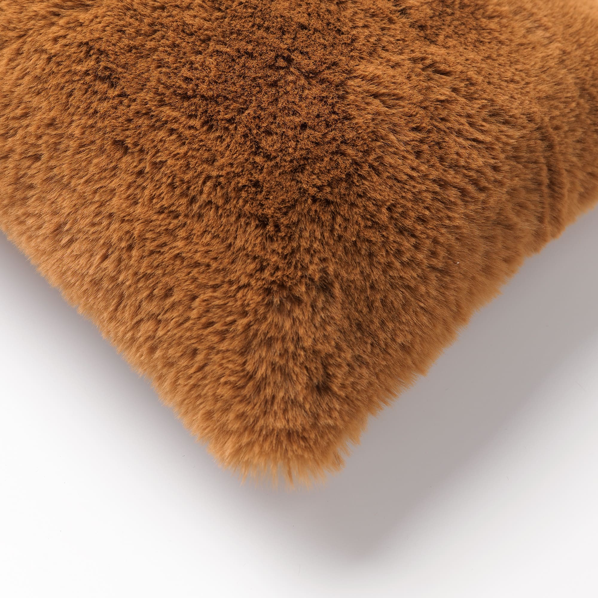 ZAYA - Coussin imitation fourrure Tobacco Brown 45x45 cm 