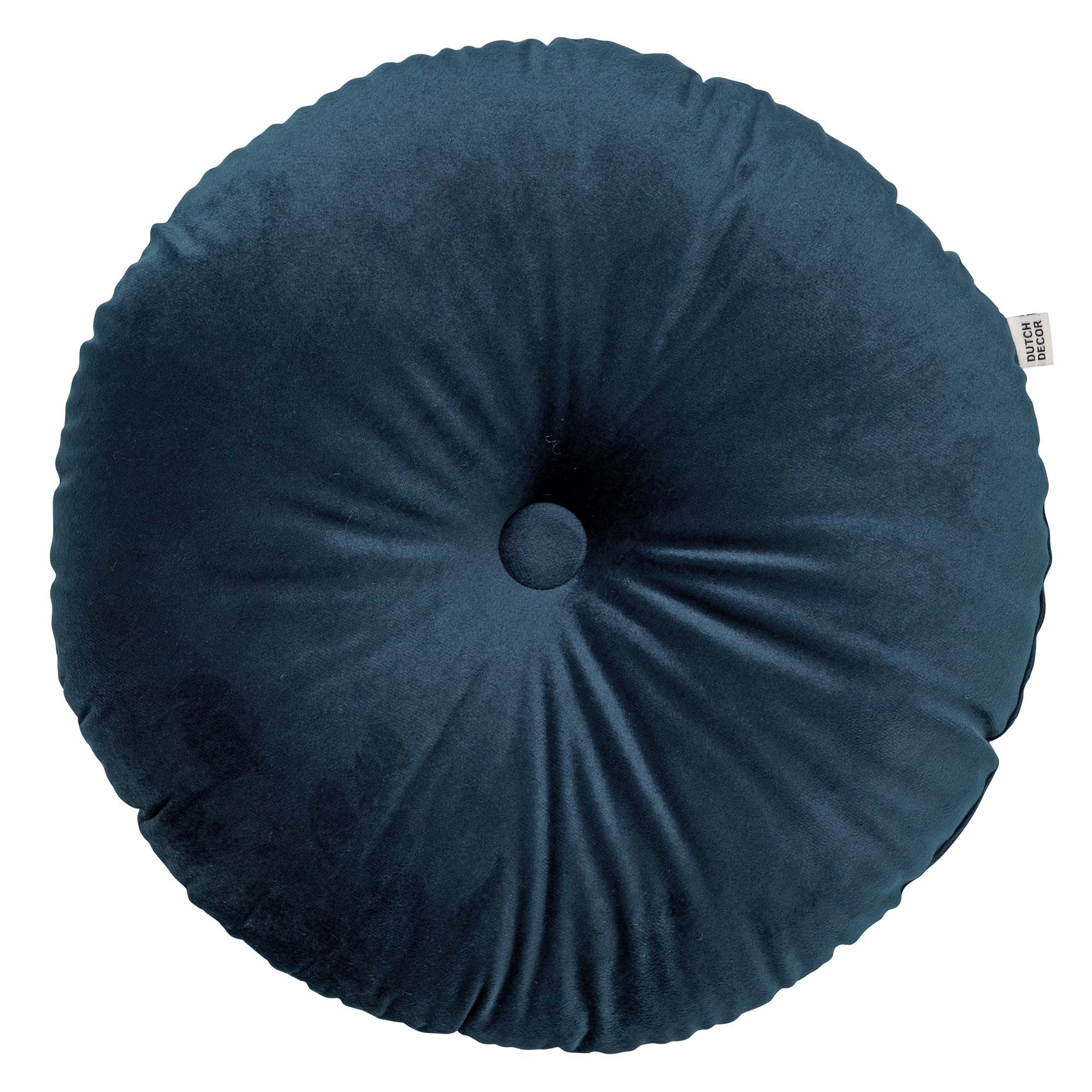 OLLY - Sierkussen rond velvet Insignia Blue 40 cm - blauw