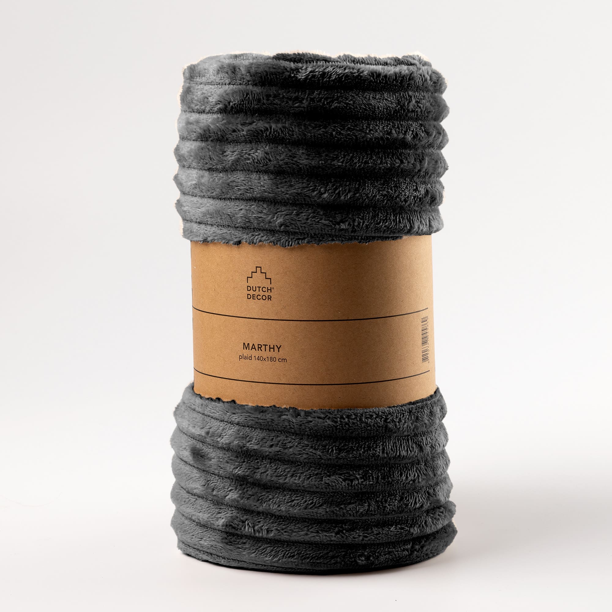 MARTHY - Plaid 140x180 cm - Charcoal Gray - Grijs