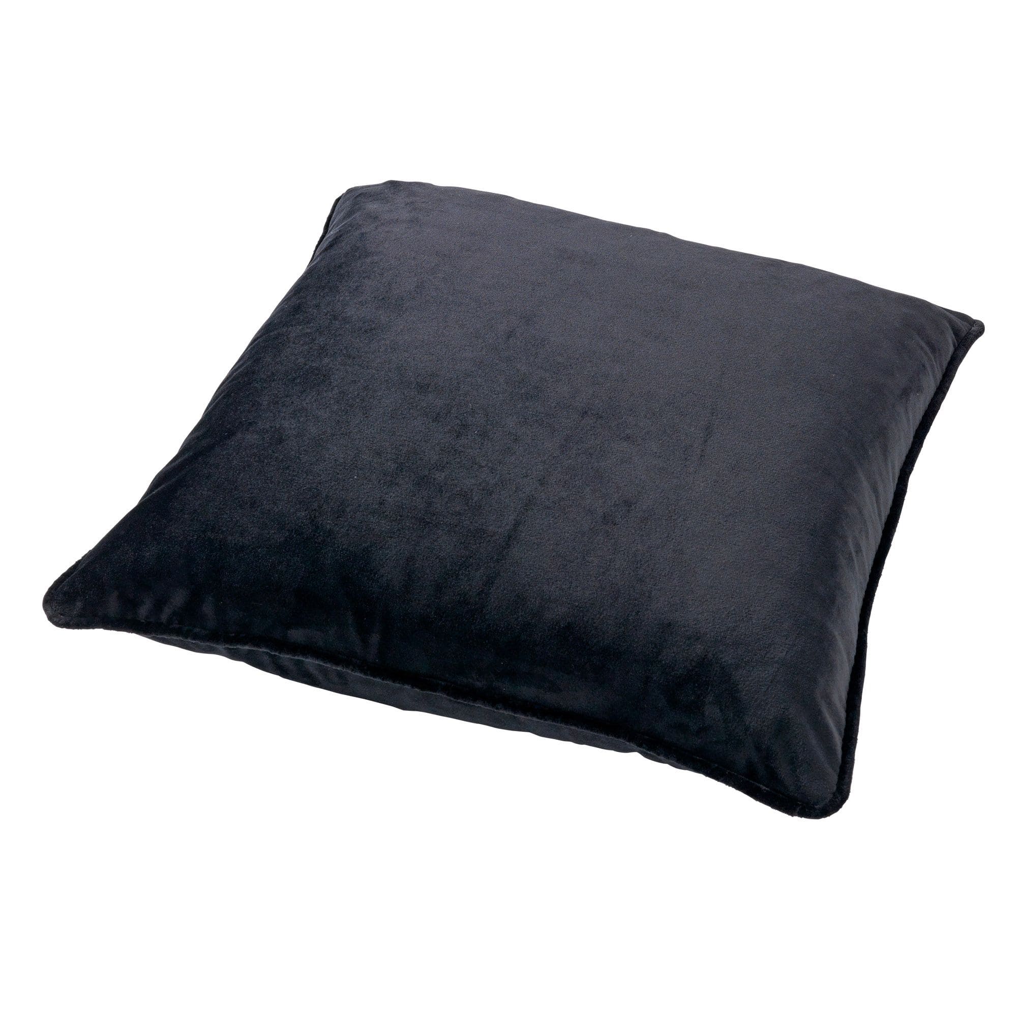 FINN - Sierkussen 60x60 cm - velvet - effen kleur - Raven - zwart