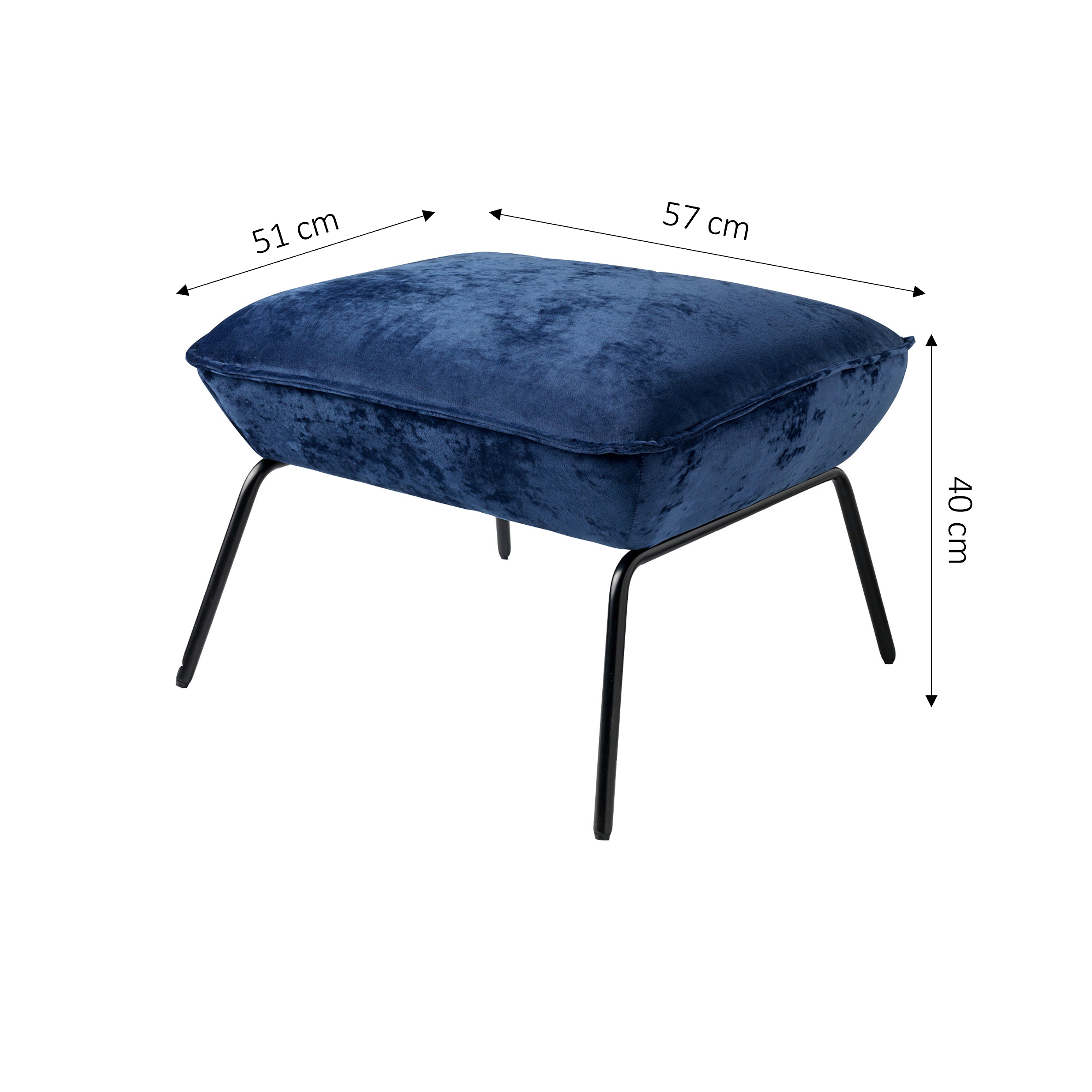 IJver omdraaien marketing SCOTT - Poef velvet 57x51x40 cm Insignia Blue - blauw | Poef | DDL0020301405