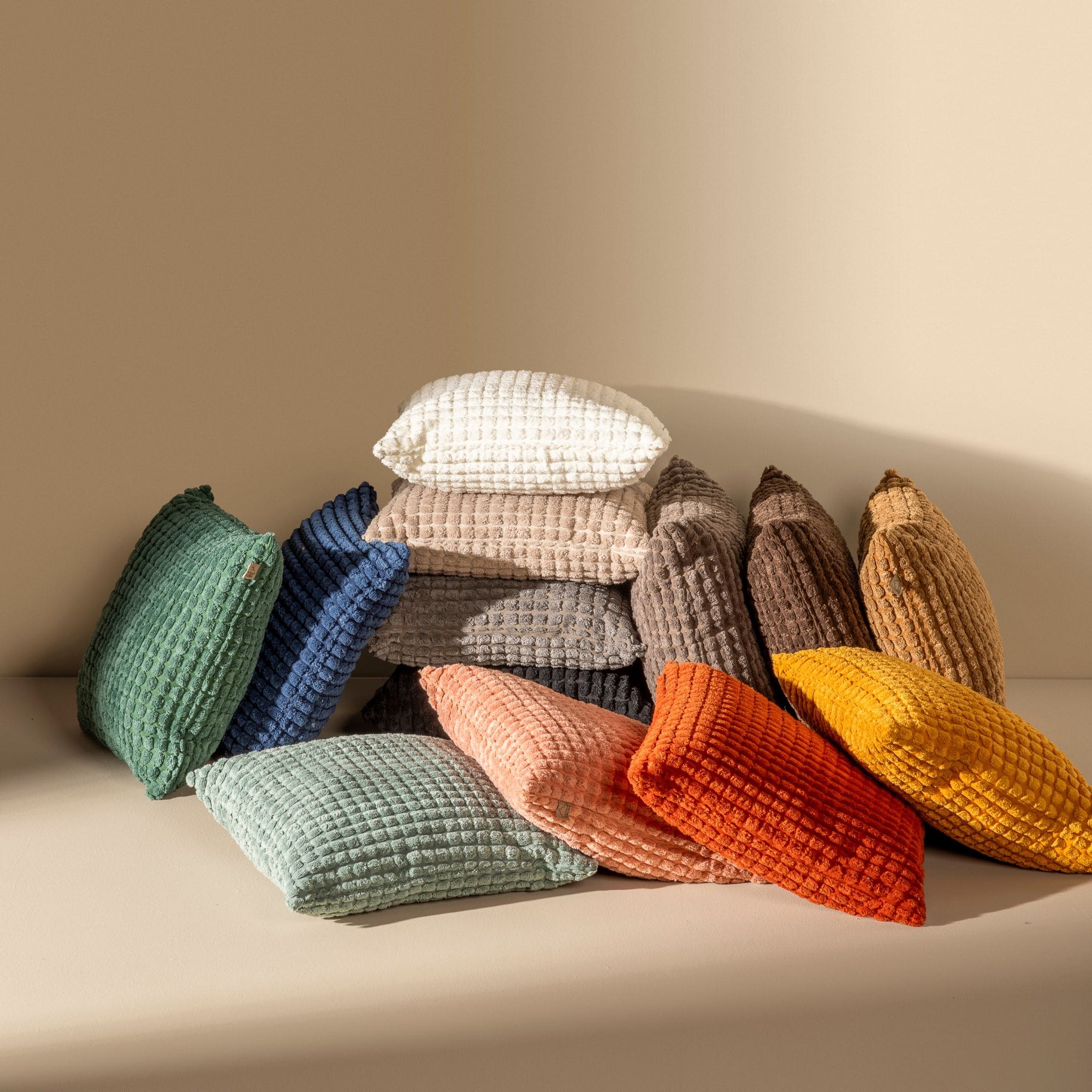 ROME - Kussenhoes 45x45 cm - 100% polyester - effen kleur - Pumice Stone - beige