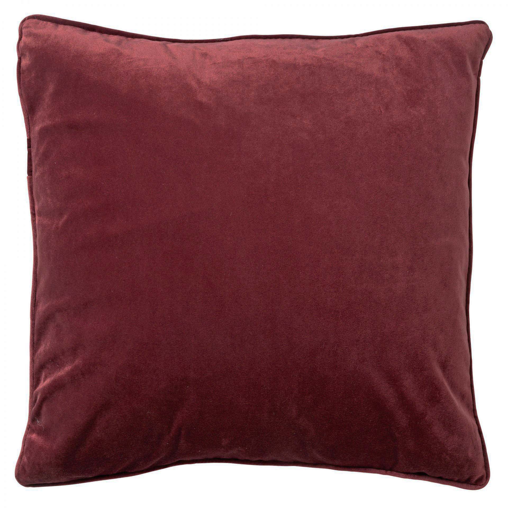 FINN - Dekokissen Samt Merlot 45x45 cm - Rot 