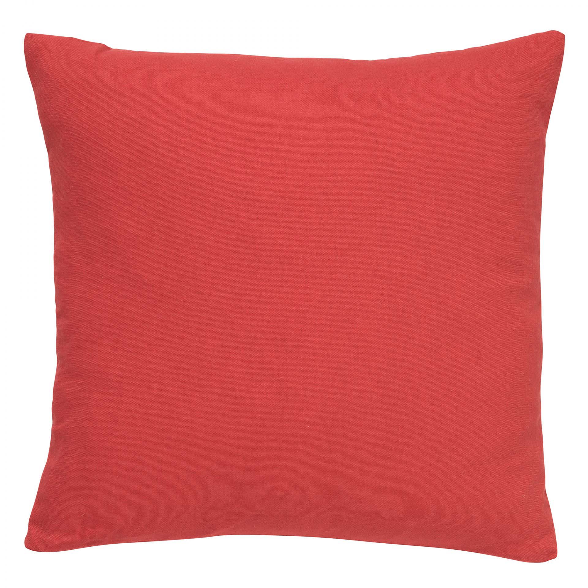 JAMES - Sierkussen 45x45 cm - duurzaam katoen - effen kleur - Aurora Red - rood