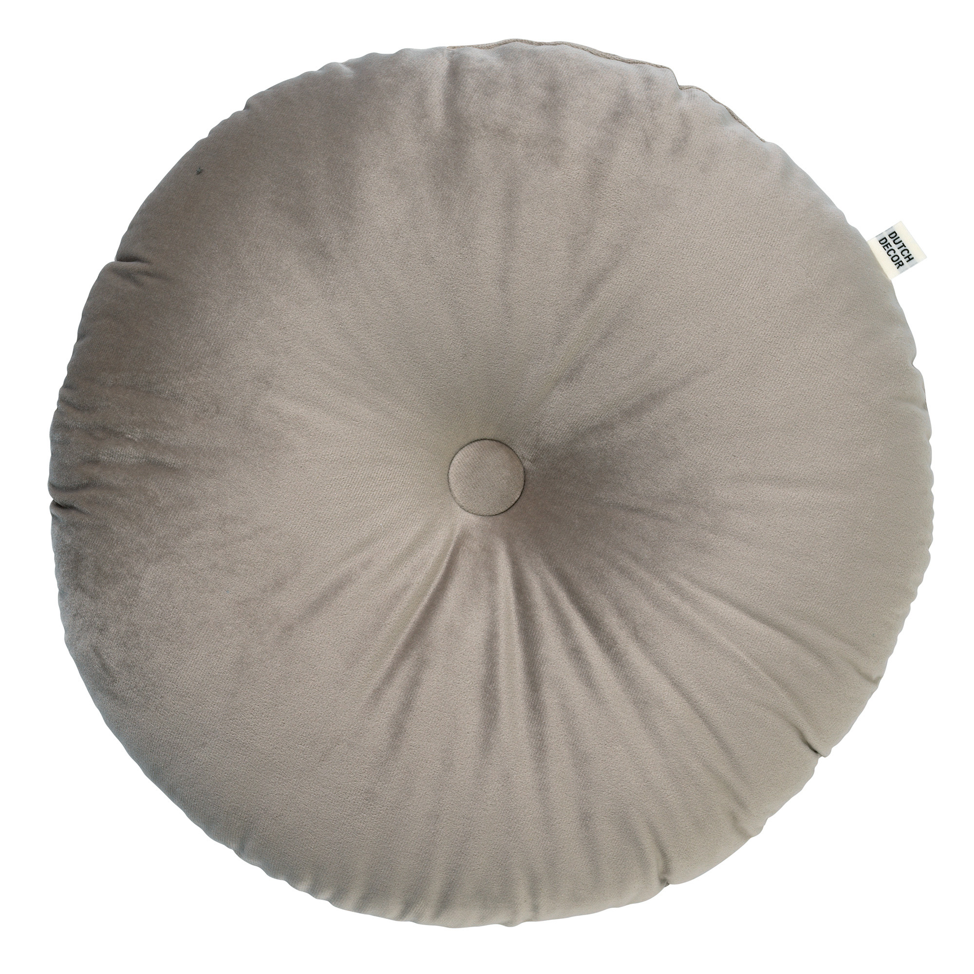 OLLY - Sierkussen rond velvet 40 cm - Pumice Stone - beige