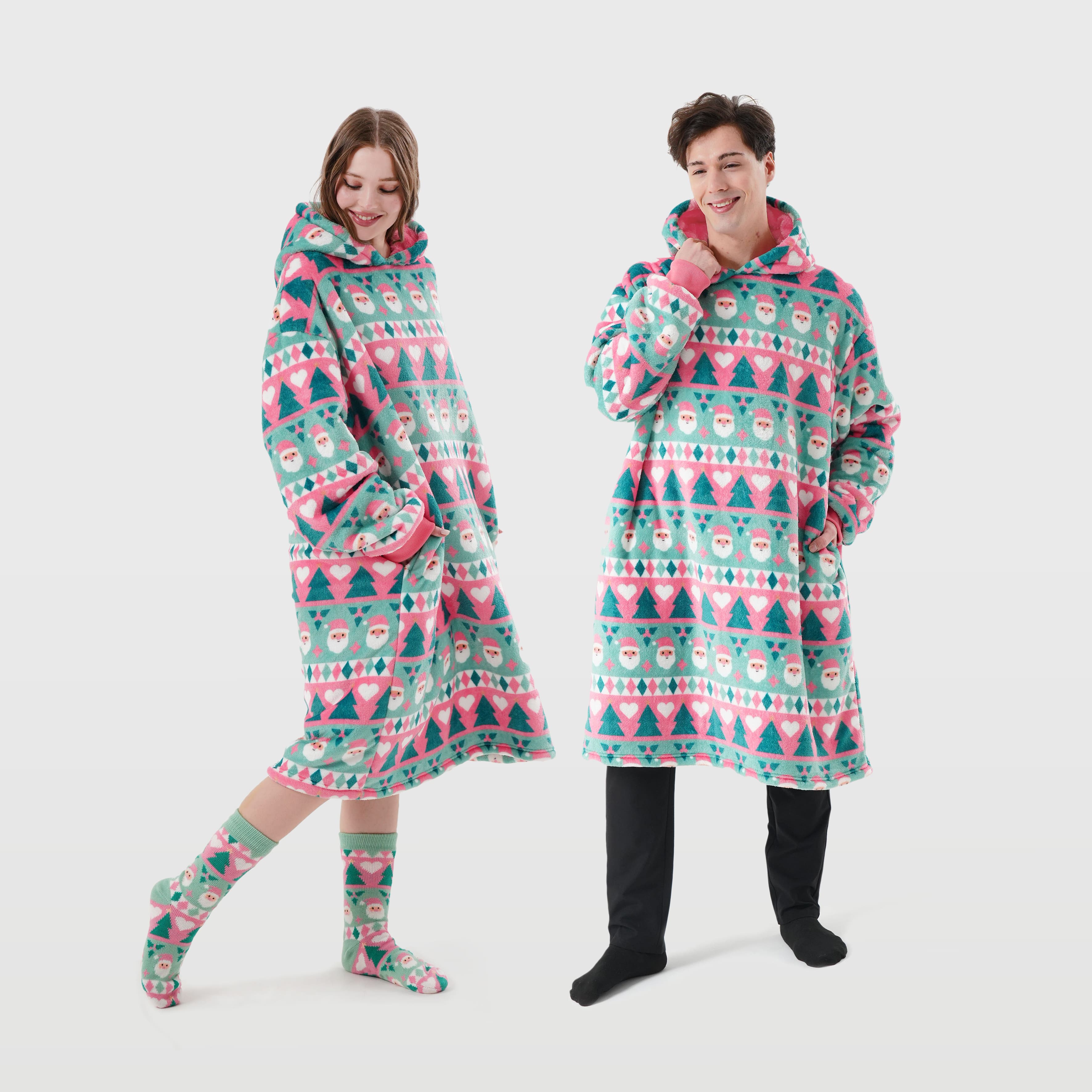 JOLLLY SANTA - Hoodie for adult 70x110 cm - Geranium Pink - pink