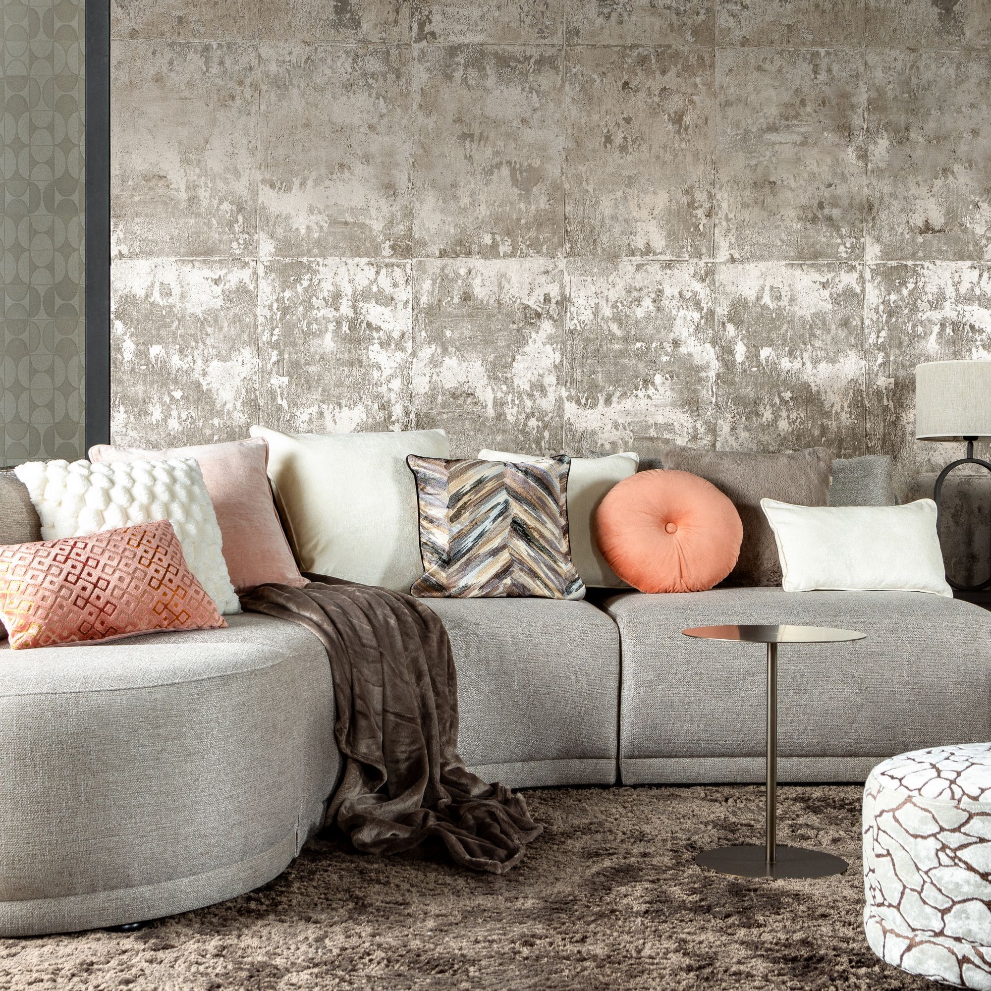 CARINA - sierkussen 45x45 cm - 100% katoen - Misty Rose - roze