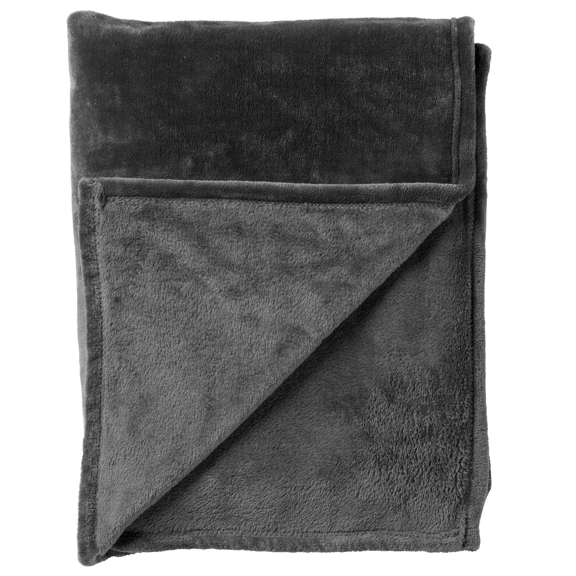 Plaid Charlie 200x220 cm | Flannel fleece | Charcoal Grey