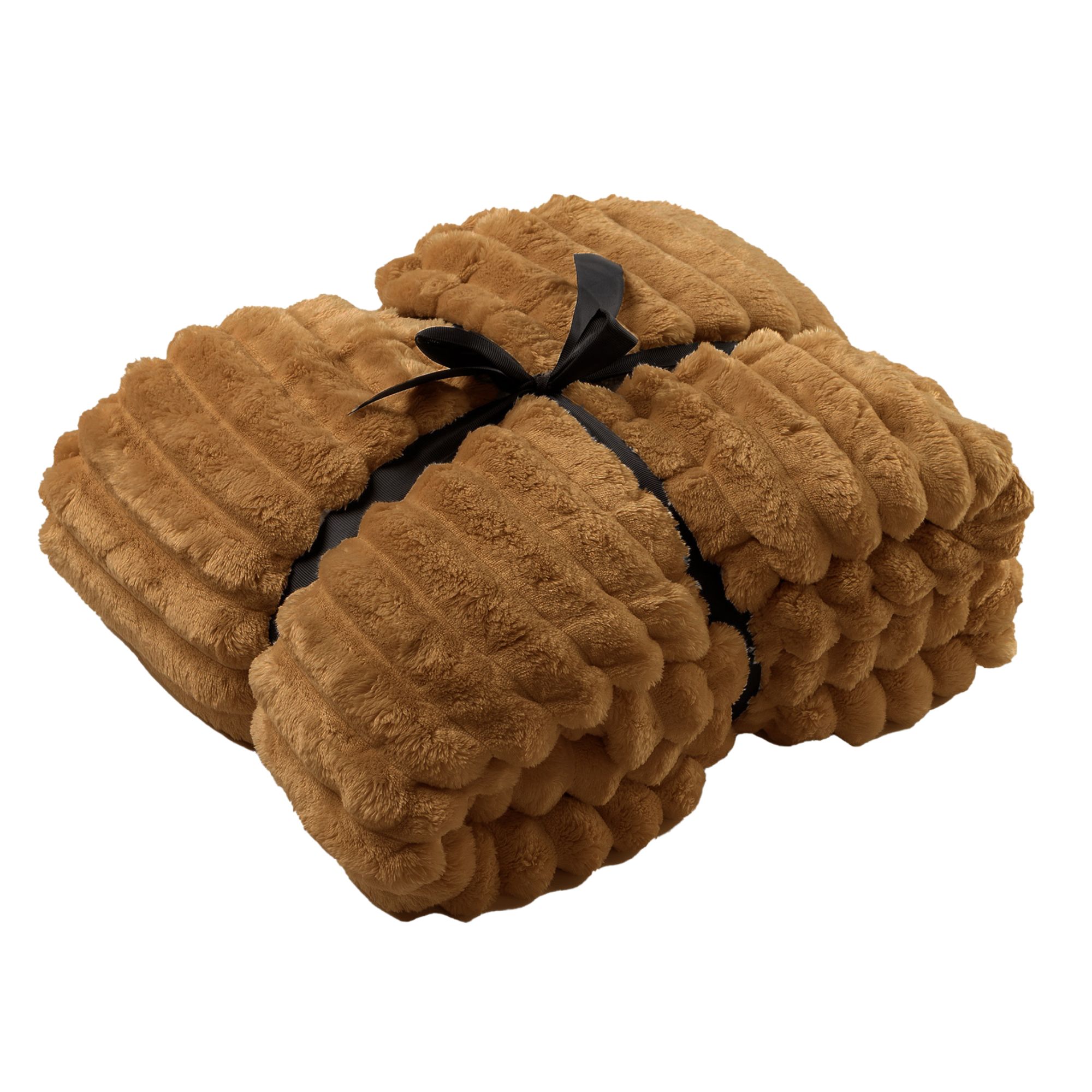 RICKY - Plaid 150x200 cm - Tobacco Brown - Brown