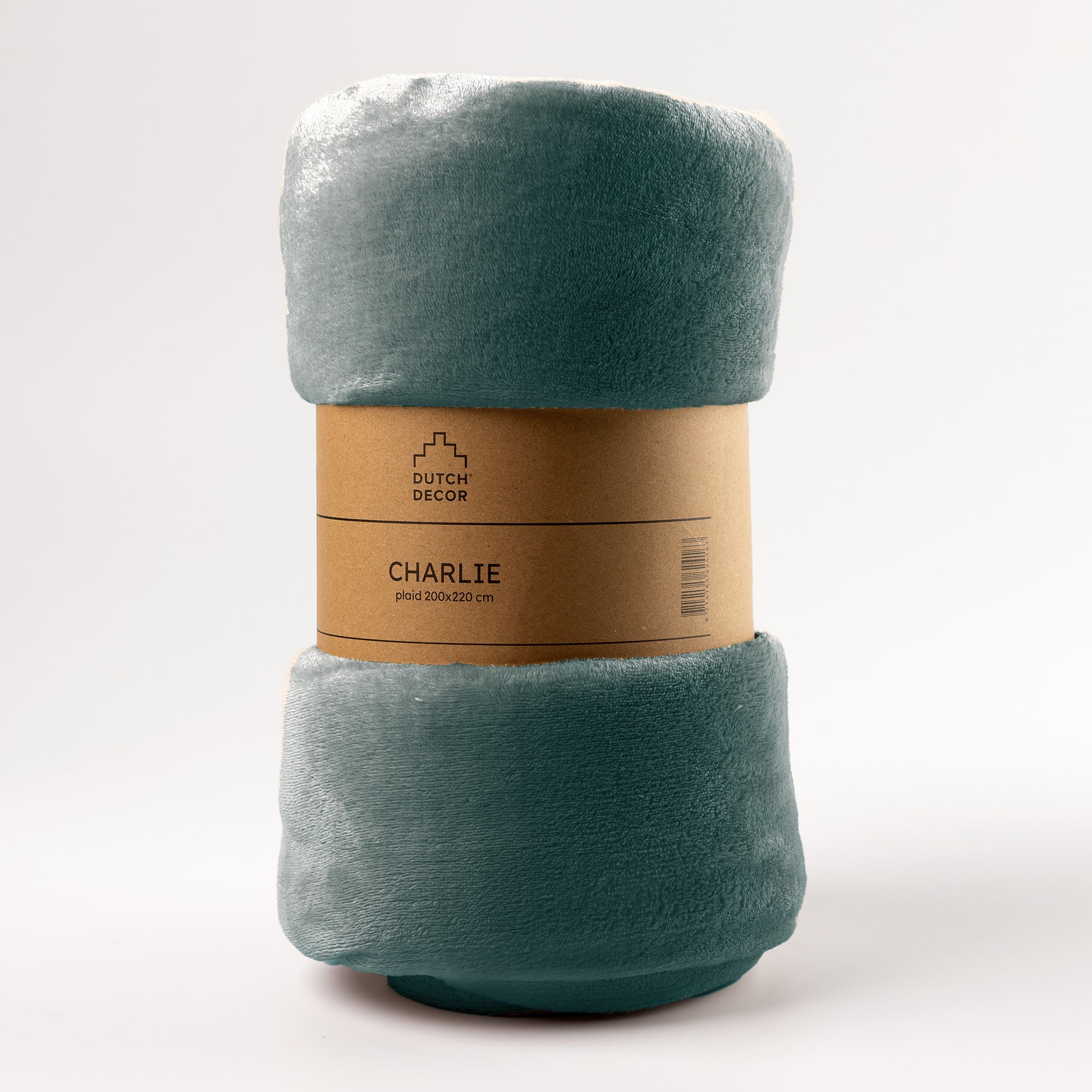 CHARLIE - plaid 200x220 cm - extra grote fleece deken - effen kleur - Sagebrush Green - groen