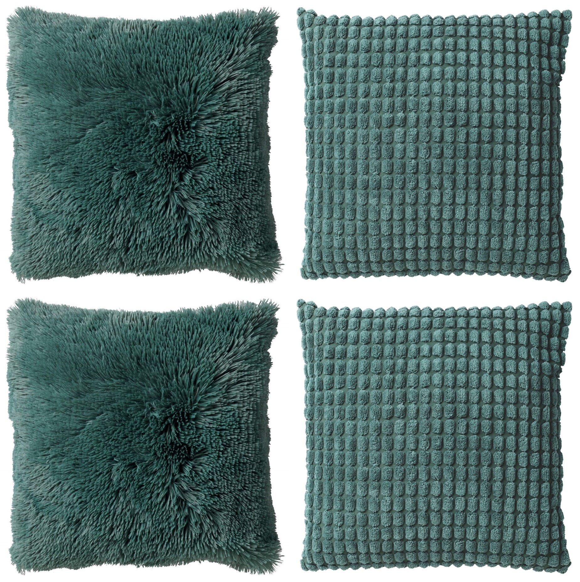 KUSSENSET - 4-delig - Cosy Favourites - 45x45 cm - inclusief binnenkussens - groen
