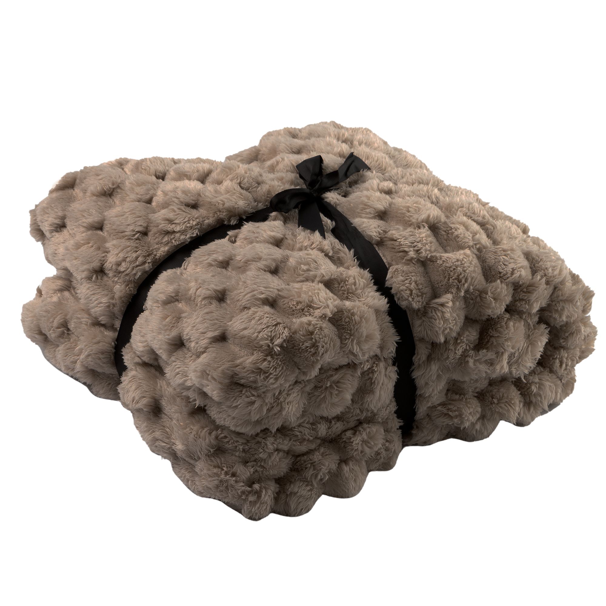 VIVIAN - plaid 150x200 cm - 100% gerecycled polyester - Driftwood - taupe