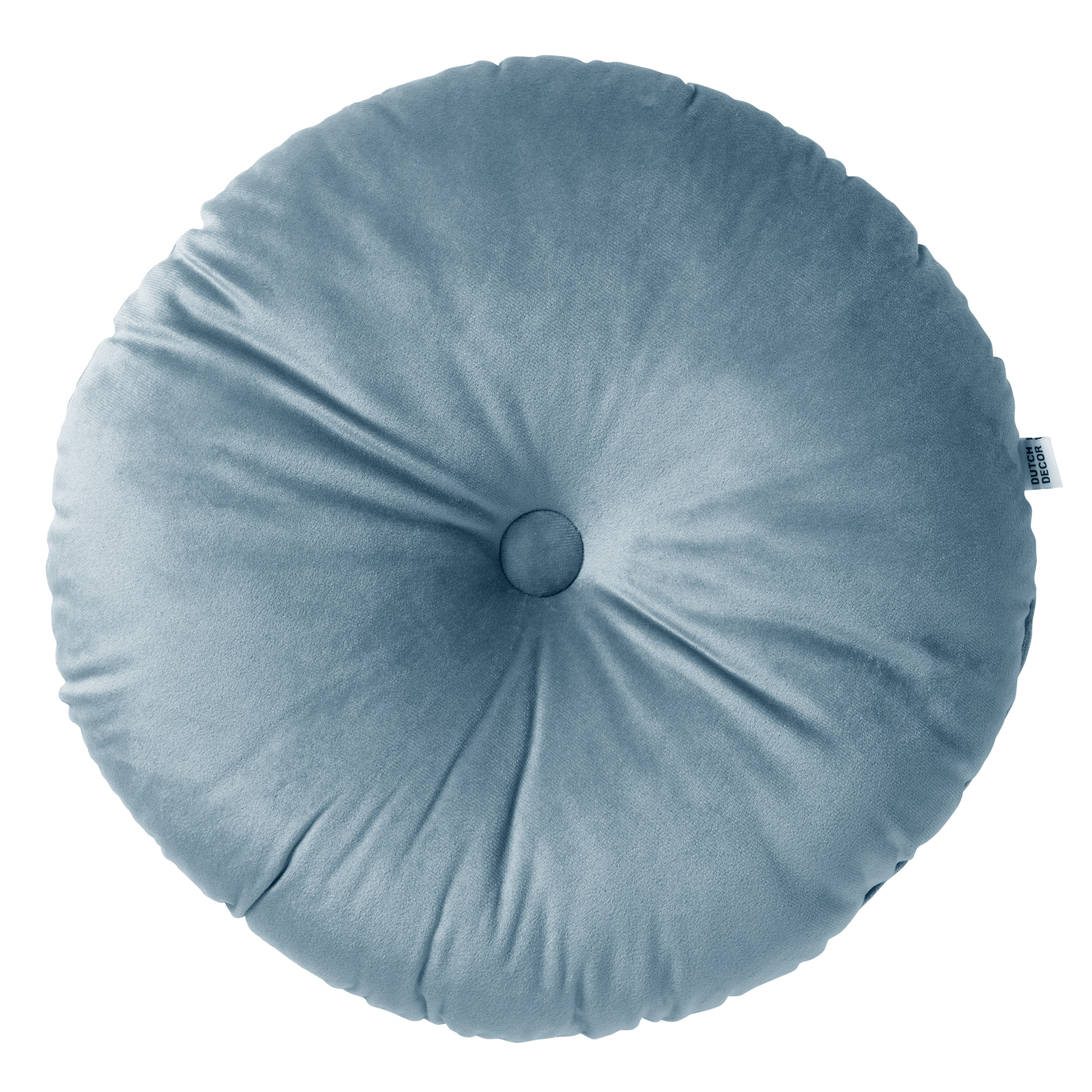 OLLY - Coussin rond en velours Provincial Blue 40 cm 