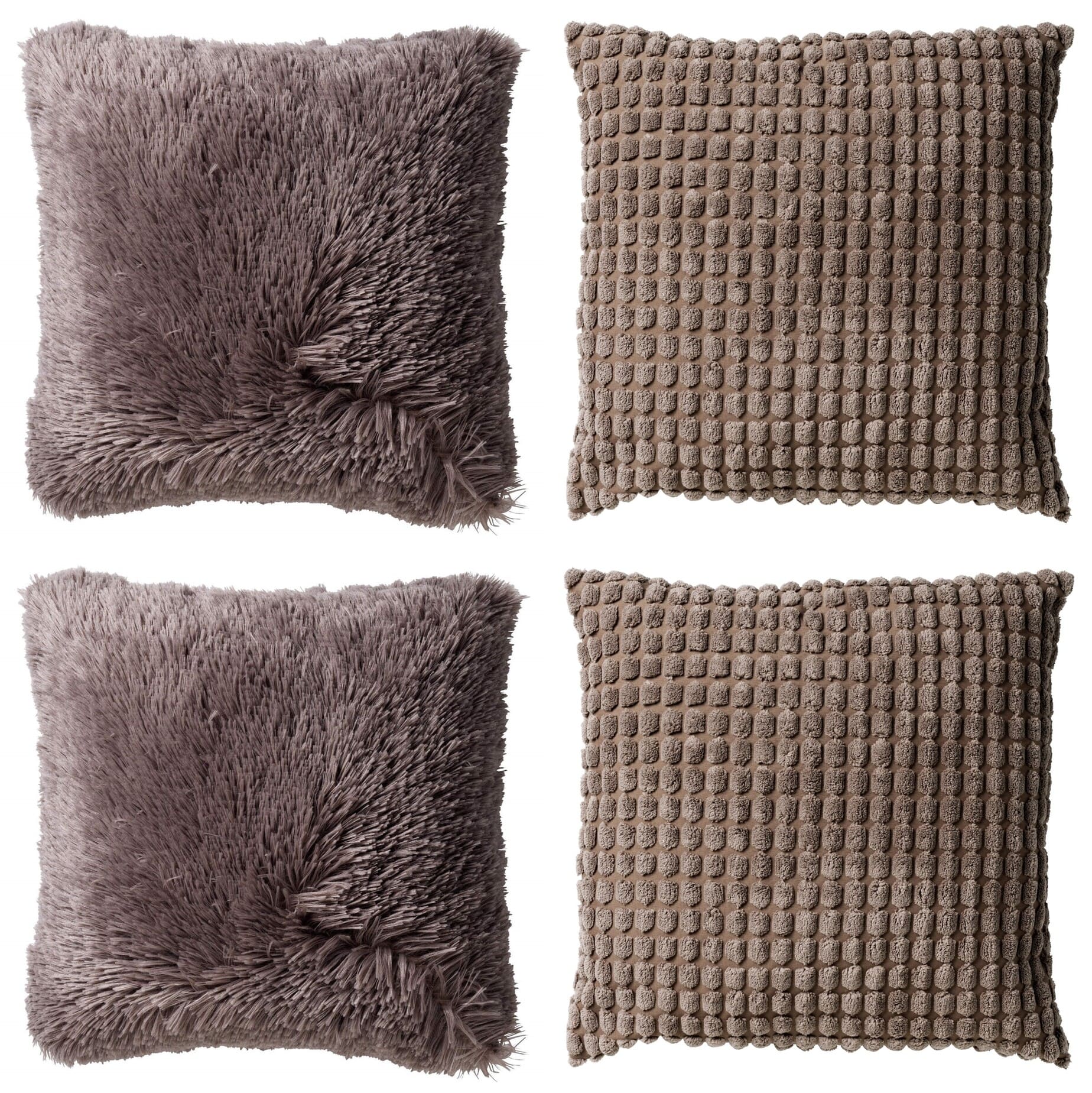 KUSSENSET - 4-delig - Cosy Favourites - 45x45 cm - inclusief binnenkussens - taupe