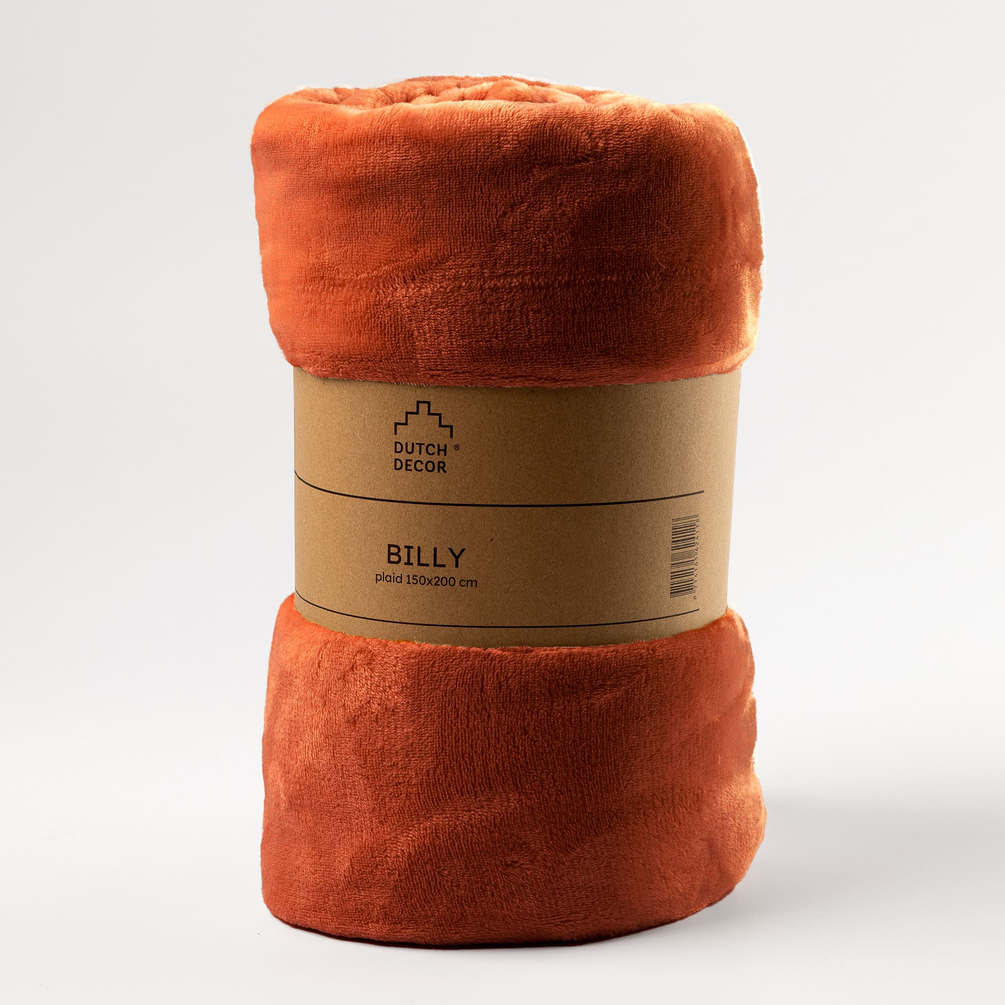 BILLY - Plaid 150x200 cm - flannel fleece - superzacht - Potters Clay - oranje terra