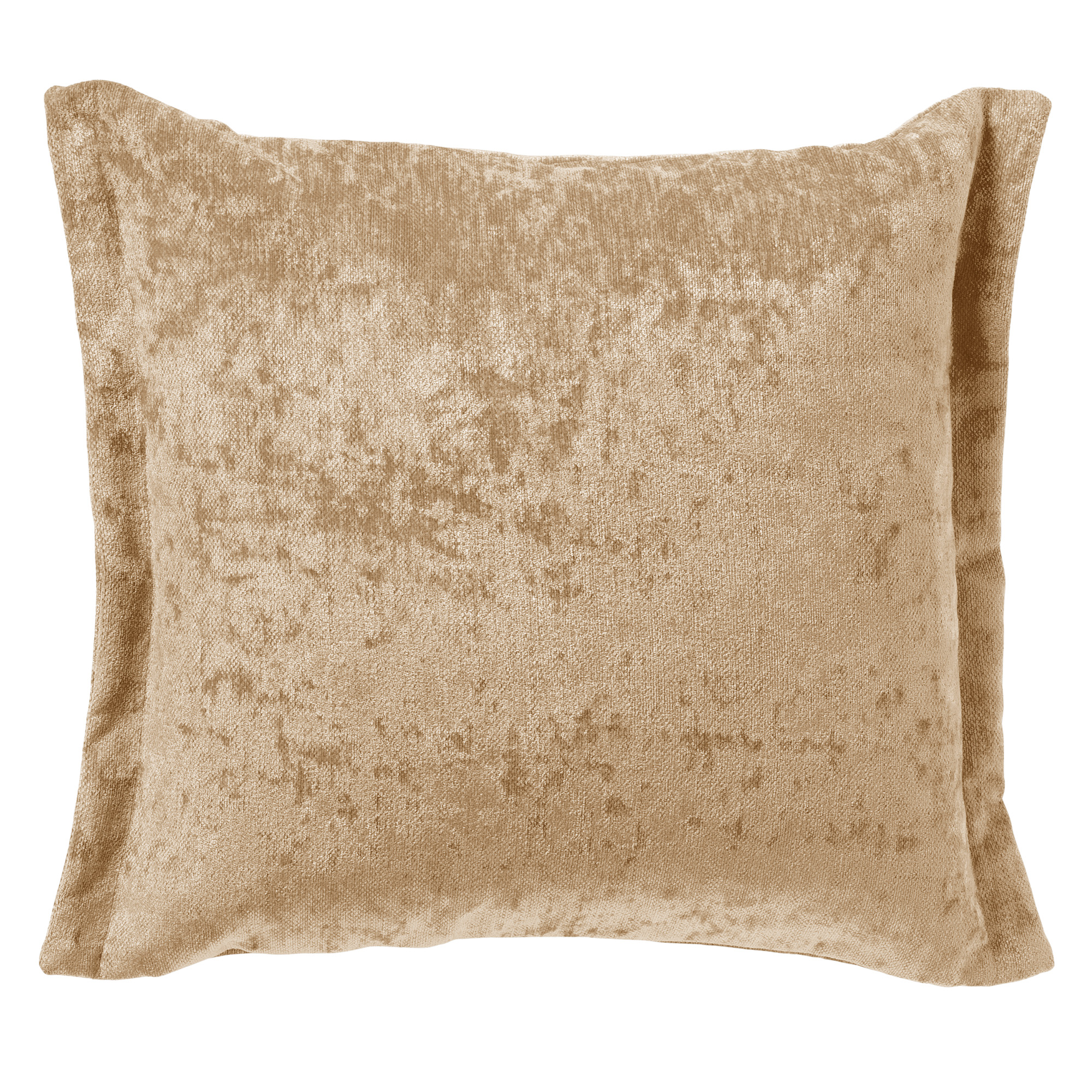 LEWIS - Sierkussen 45x45 cm - fluweel - met sierrand - Semolina - beige