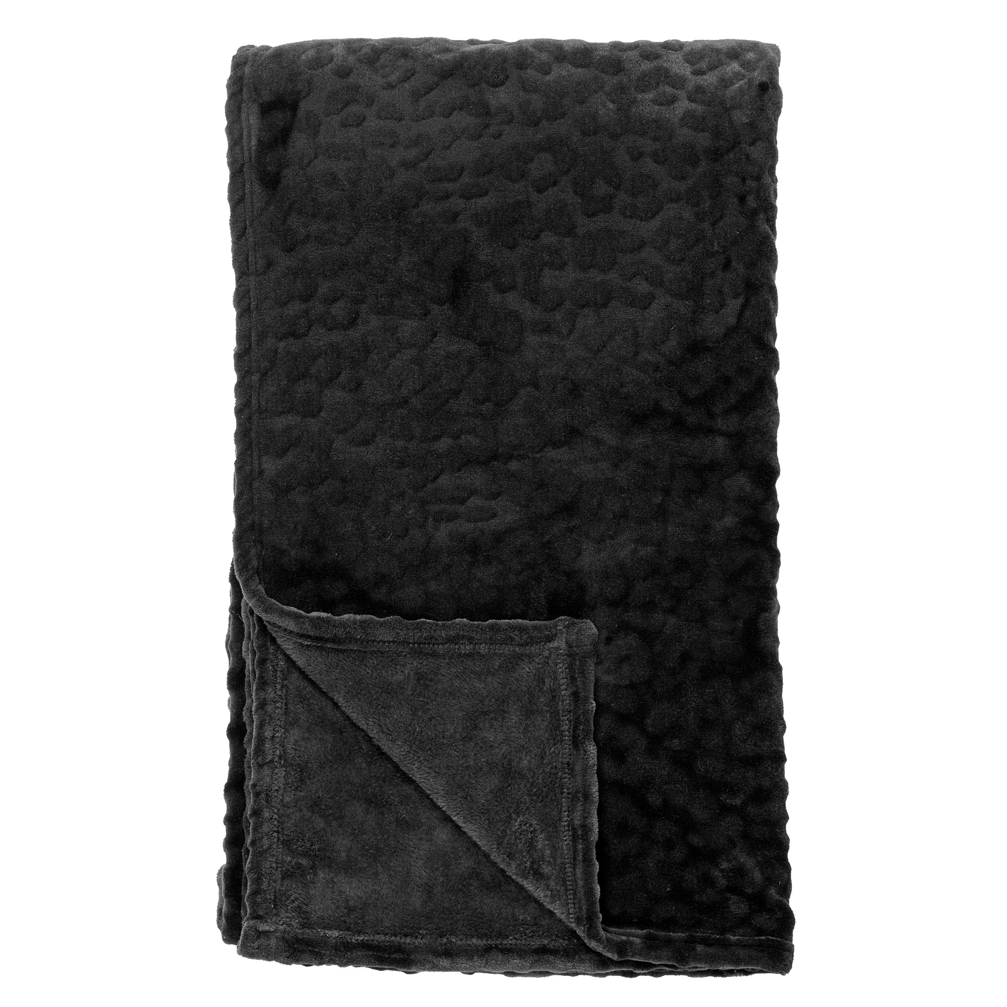 CHESTER - Plaid van fleece 150x200 cm Raven - zwart