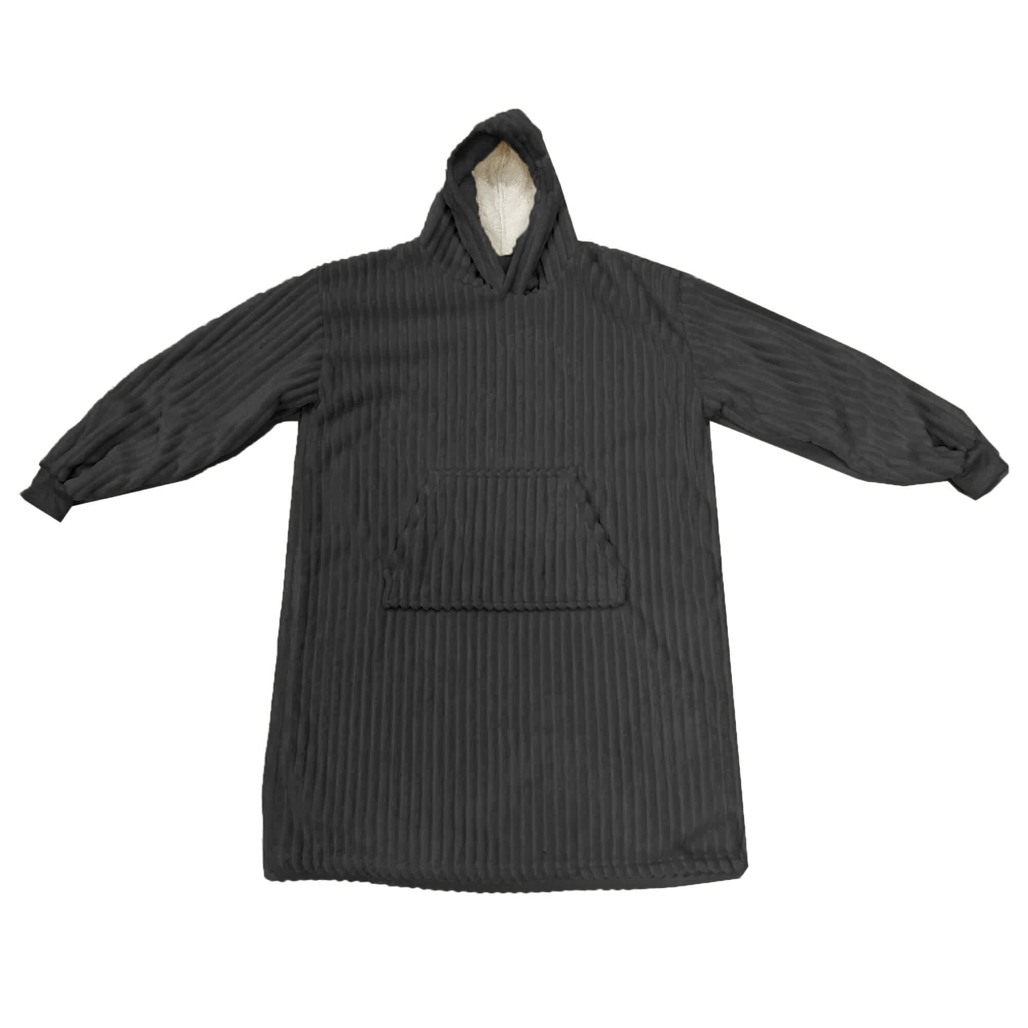 JUNO - Oversized Hoodie - 70x110 cm - Hoodie & deken in één - unisex - Raven - zwart - 1 stuk