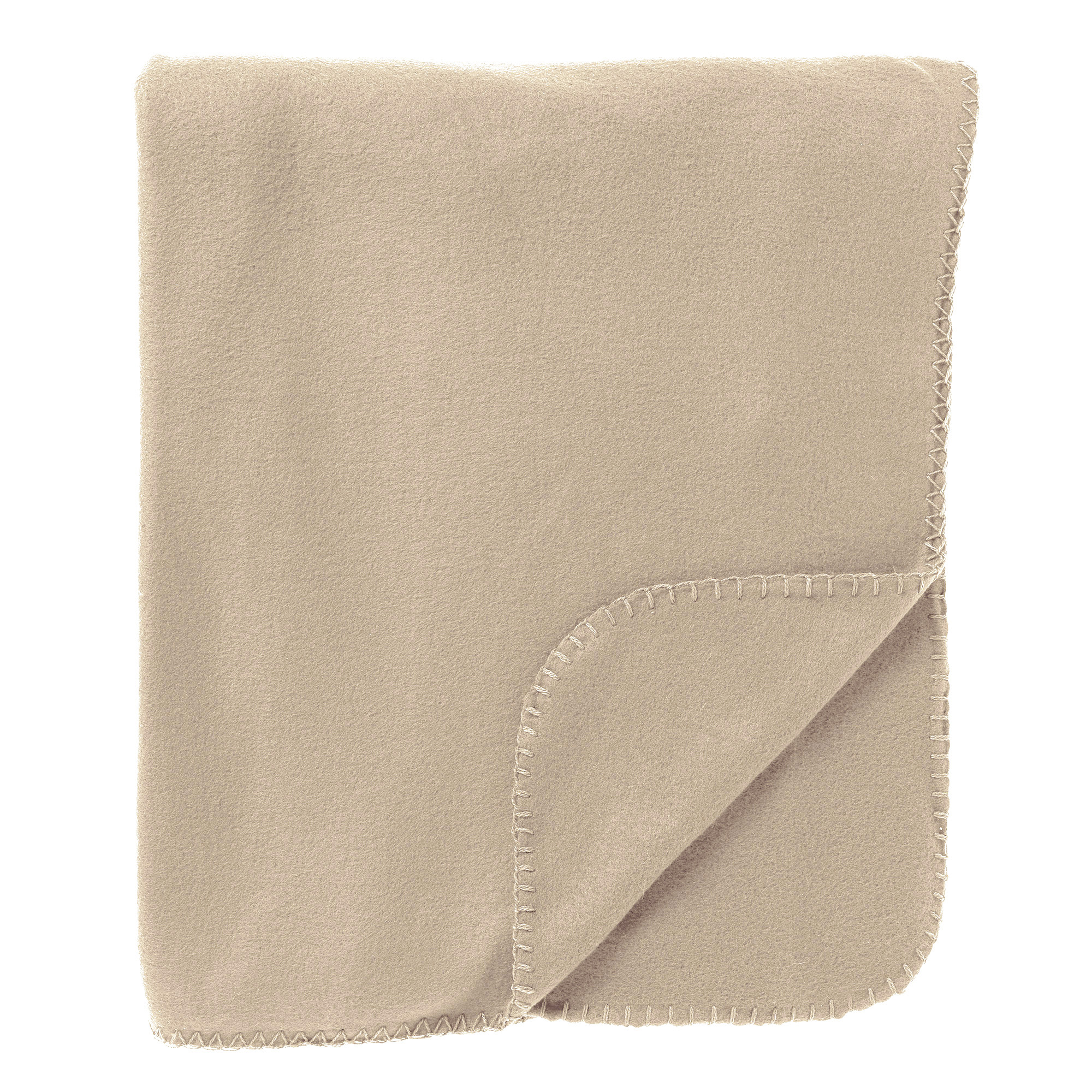 DEX - Plaid 130x160 cm - fleece deken - zacht en dun - Semolina - beige