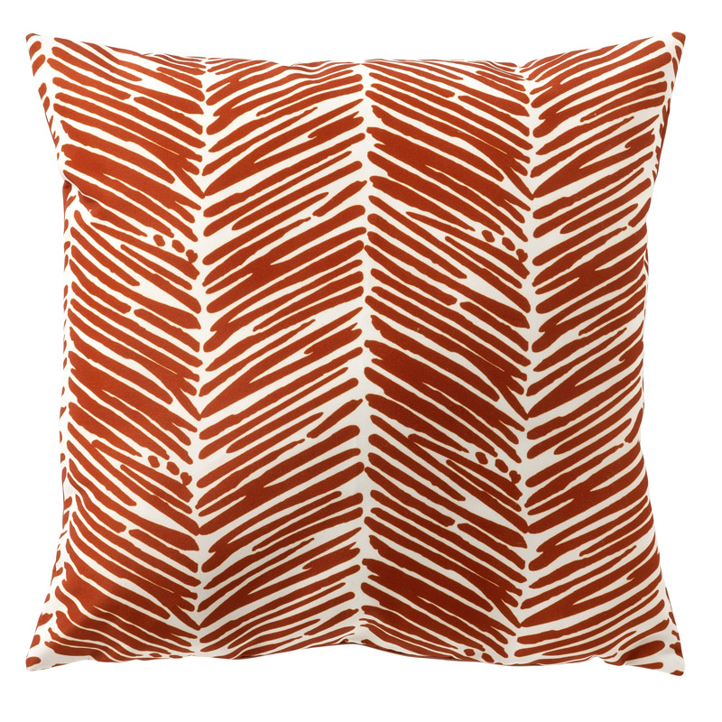 DEAN - Outdoor Cushion 45x45 cm - Potters Clay - orange and white