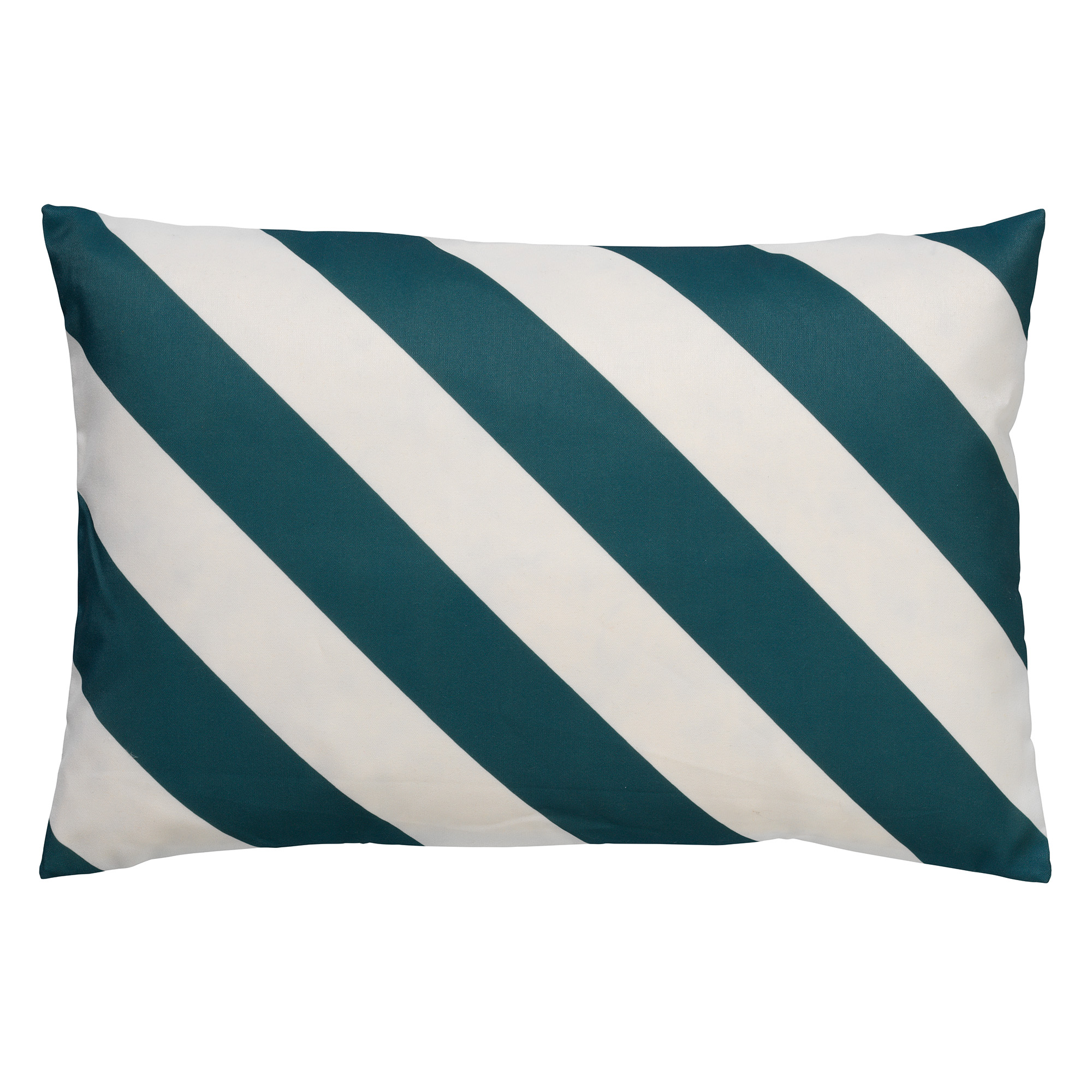 Cushion Sanzeno 40x60 cm  Sagebrush Green - water-repellent and UV-resistant -striped - white and  Green