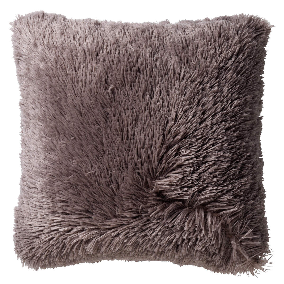 FLUFFY - Dekokissen 45x45 cm - superweich - einfarbig - Driftwood - taupe