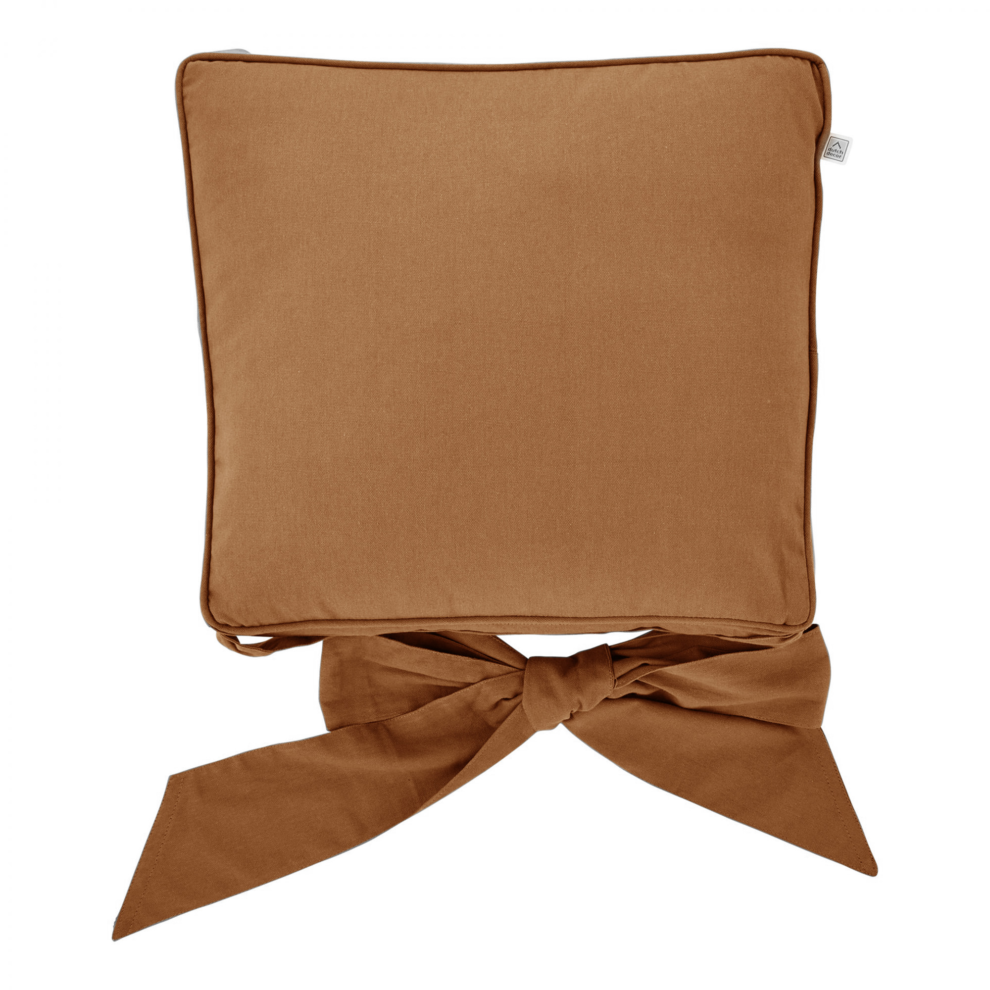 JAVAAN - Seat pad cushion cover with ties Tobacco Brown 45x45 cm