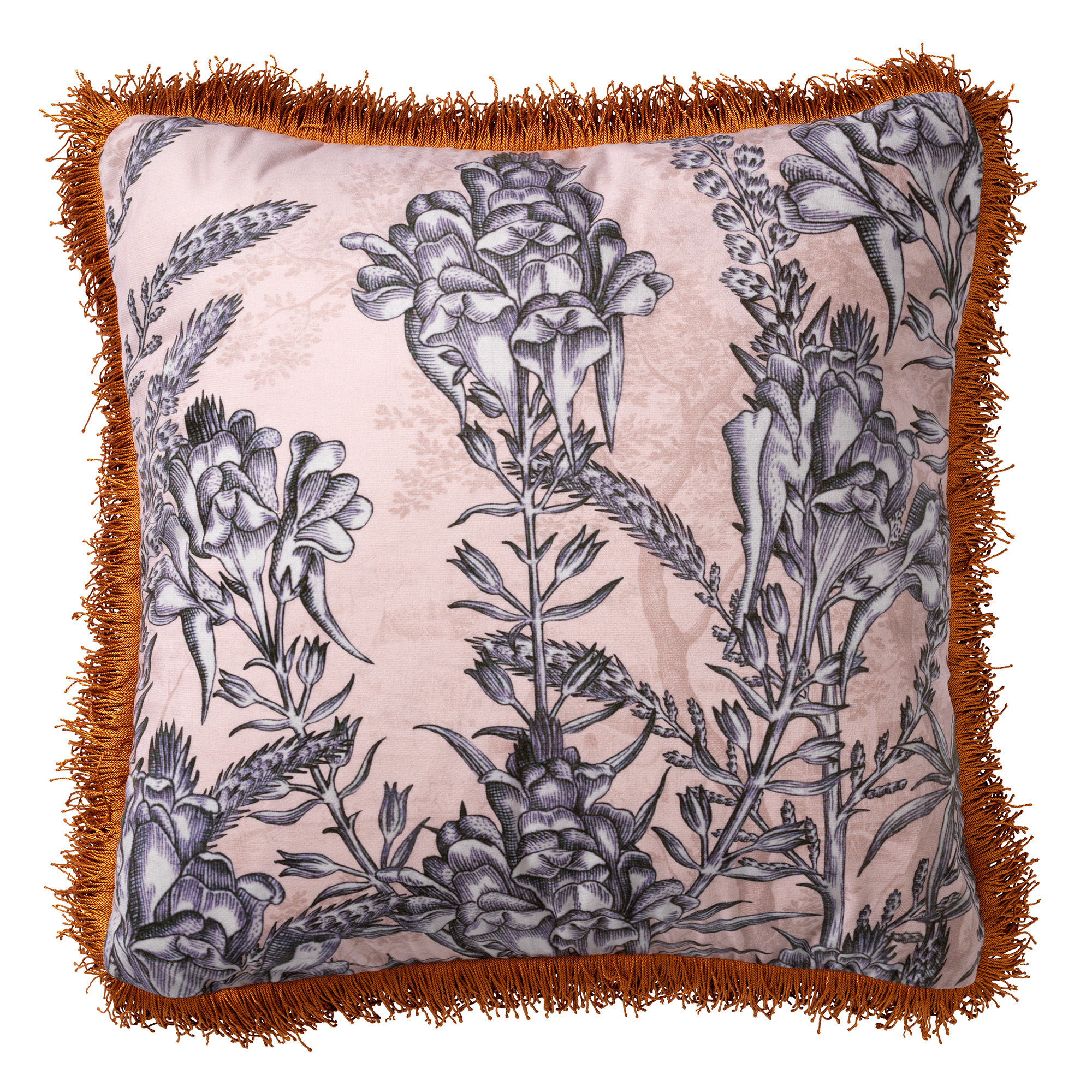 MOYA - Cushion with floral pattern 45x45 cm Pumice Stone