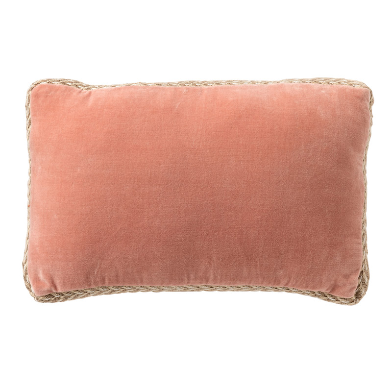 MANOE - Cushion 30x50 cm - jute edging - Muted Clay - pink
