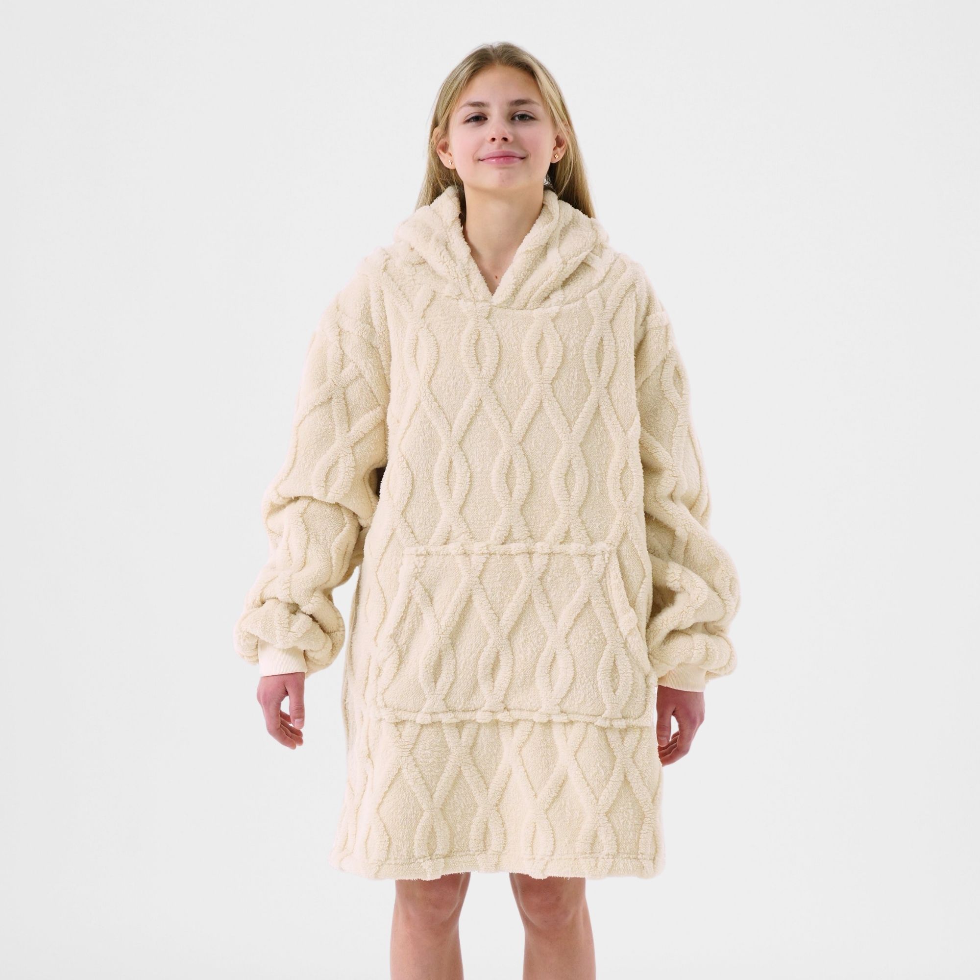 ROSETTA - hoodie 60x90 cm - hoodie deken - tieners - Bone White - wit