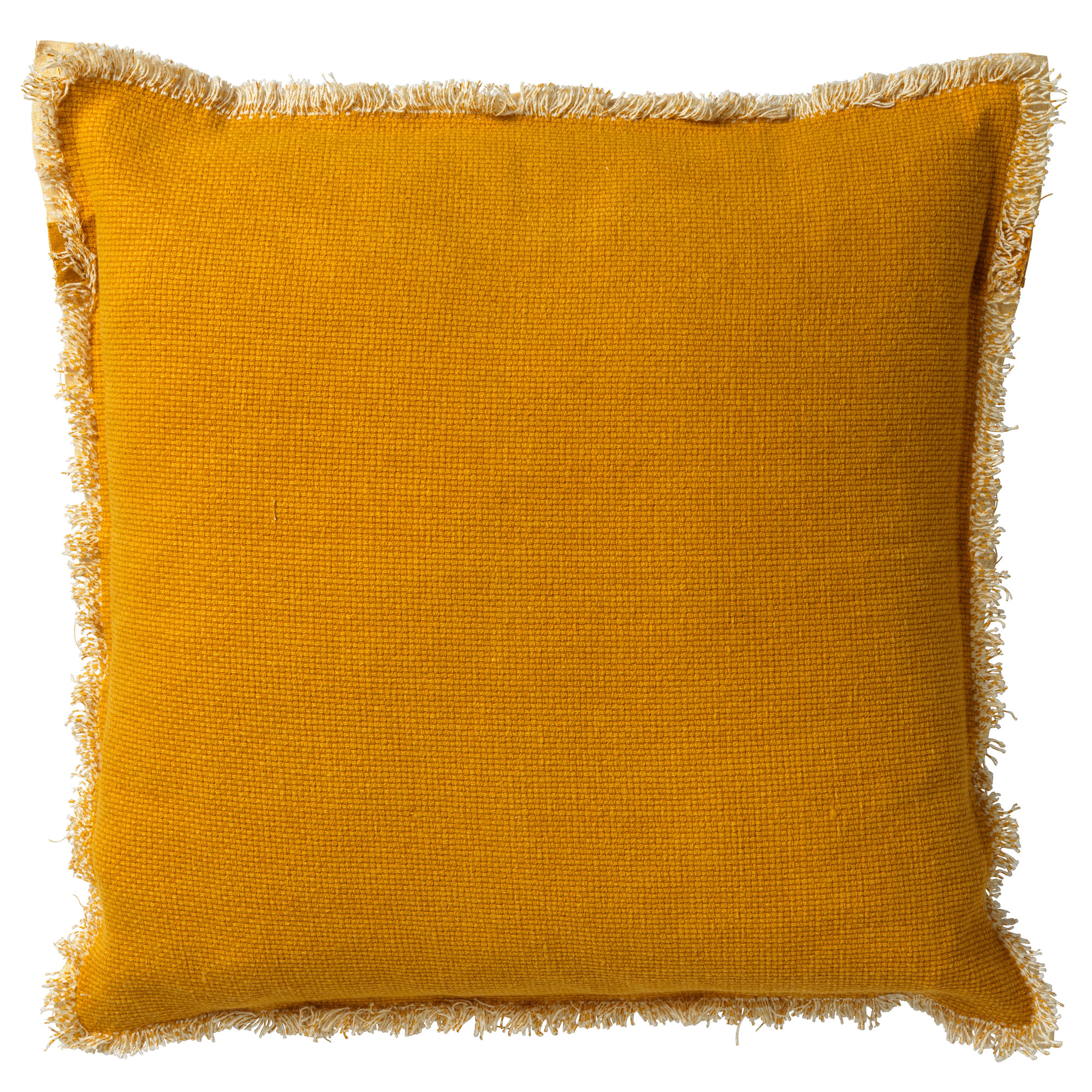 BURTO - Dekokissen Baumwolle mit stone-washed optik Senfgelb / Golden Glow 45x45 cm 