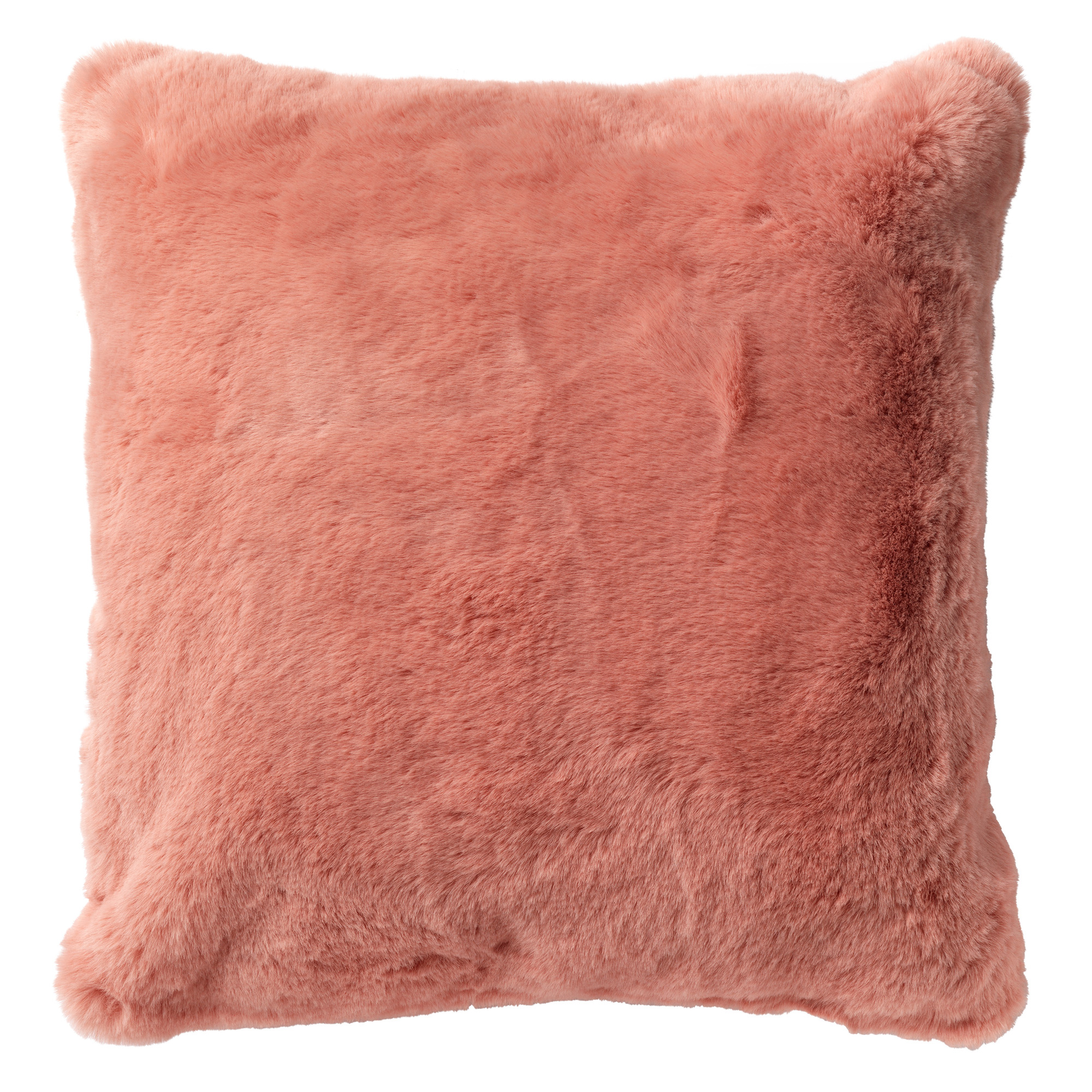 ZAYA - Sierkussen 45x45 cm - bontlook - effen kleur - Muted Clay - roze