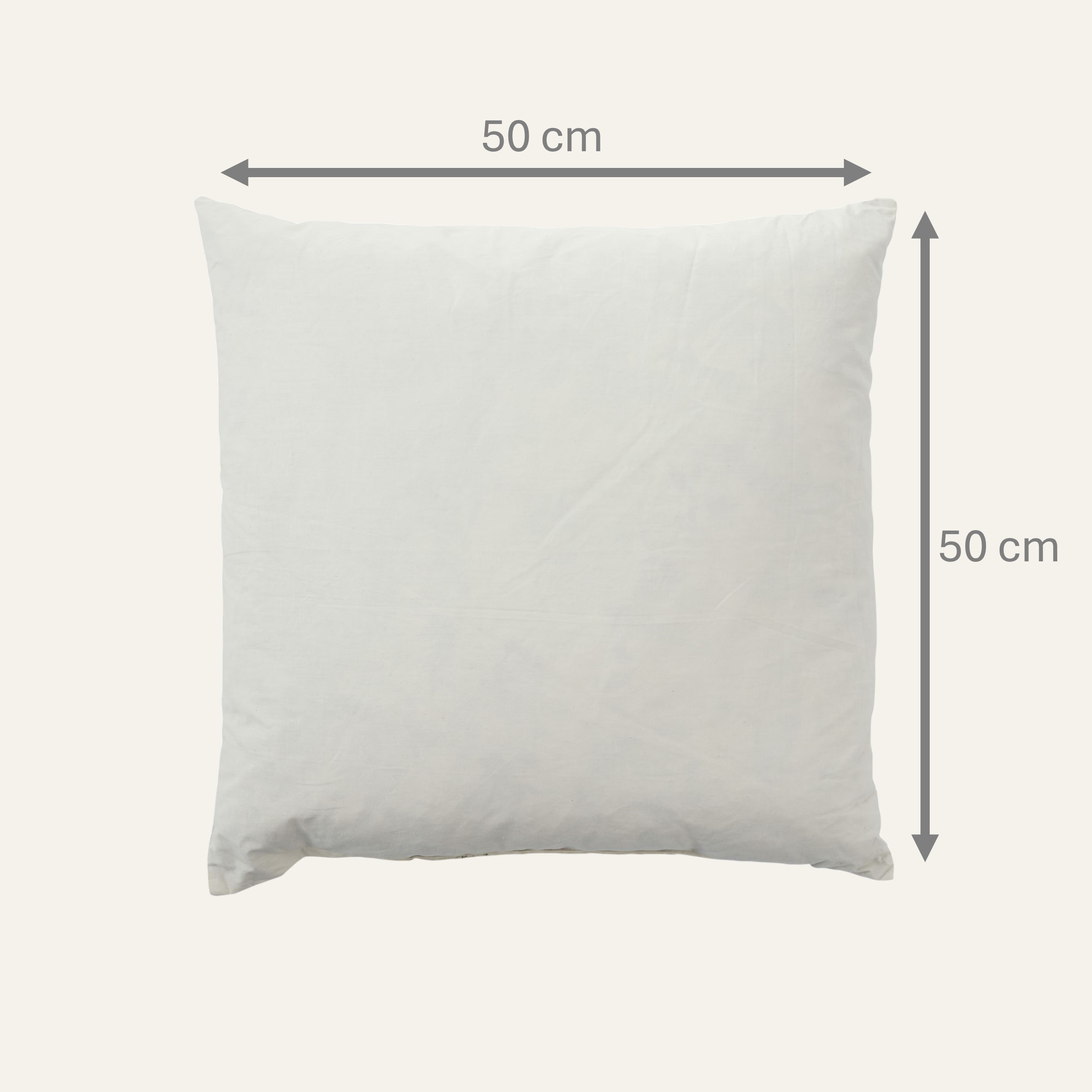 COUSSIN INTÉRIEUR - Garnissage 100% plumes recyclées - 50x50 cm - GRS - 750 grammes
