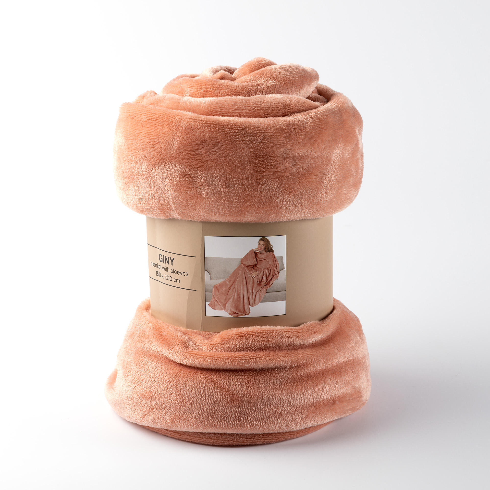  GINY - Plaid mit Ärmeln 150x200 cm - Flannel fleece - Muted Clay - rosa