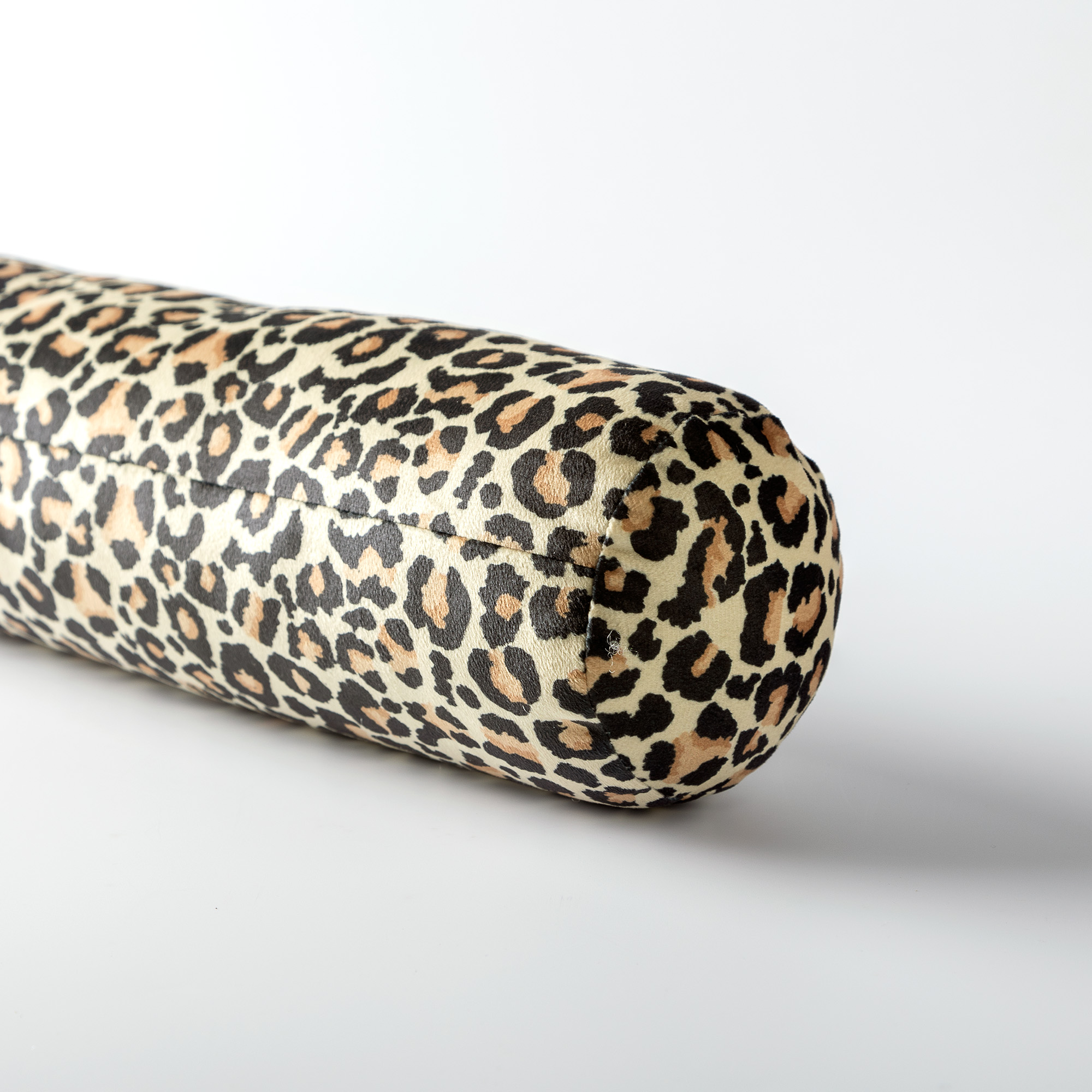 RENNALA - Draught excluder velvet 90x10 cm - with animal print - beige 