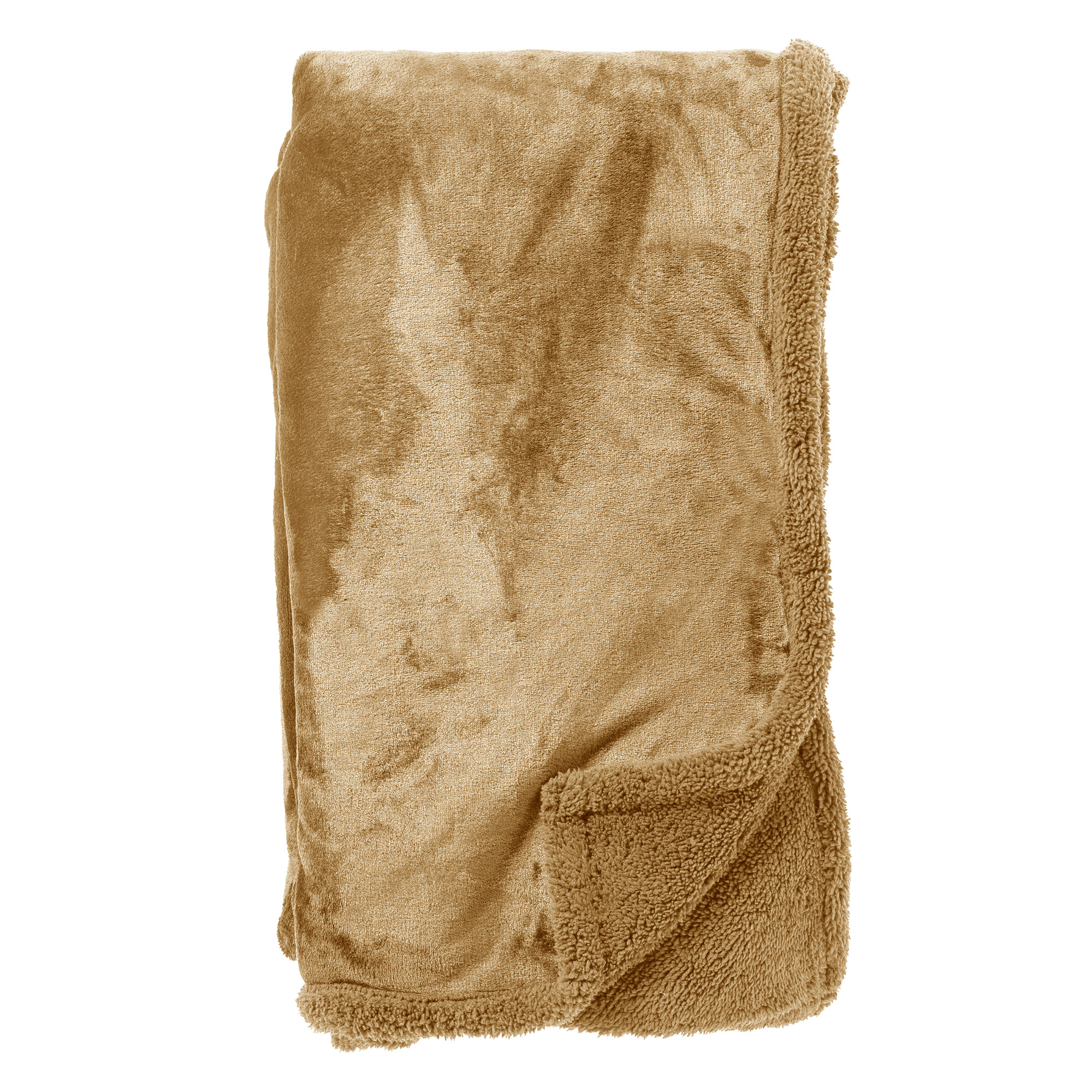 STANLEY - Plaid 150x200 cm - fleece deken met teddy en fleece - Semolina - beige