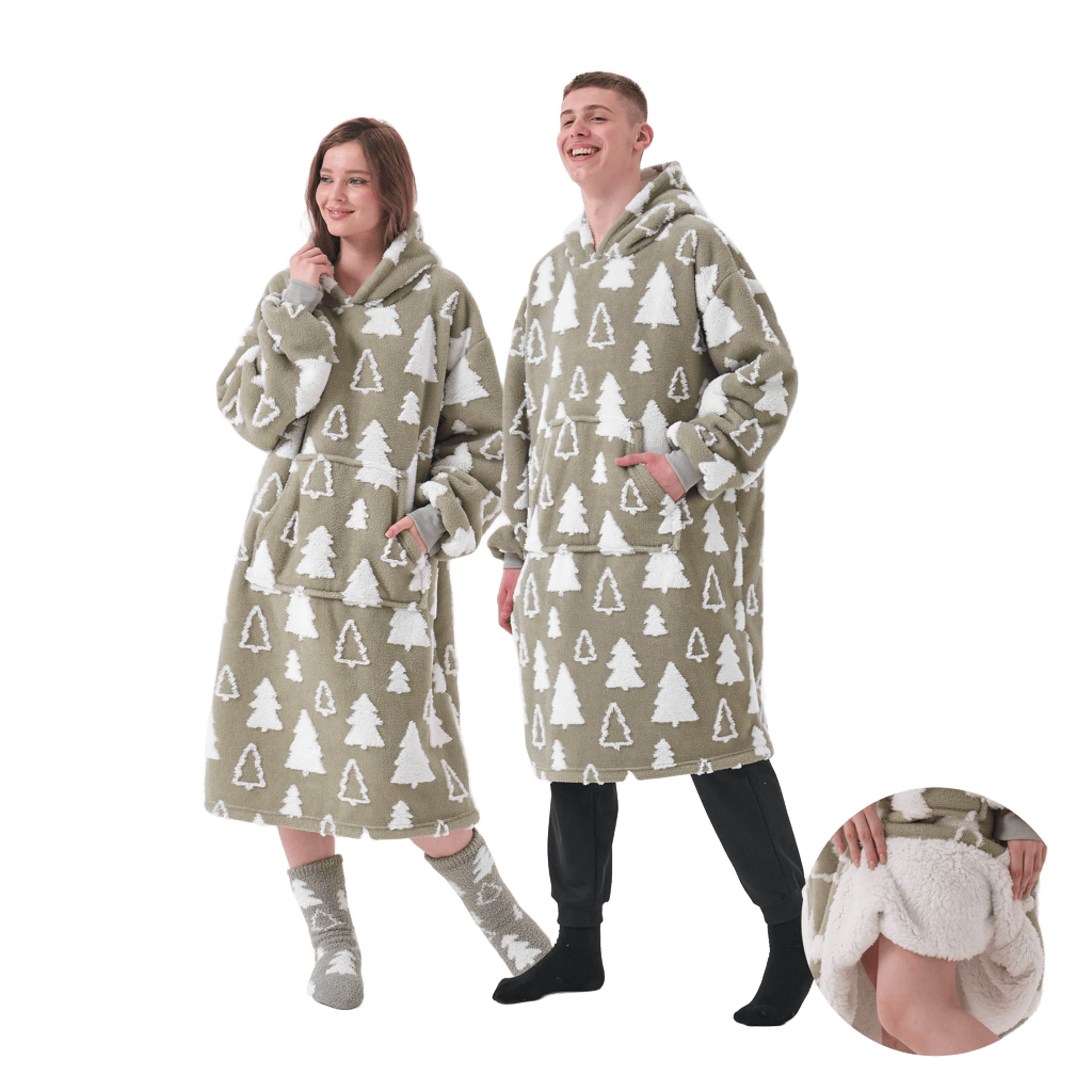PINE - hoodie 70x110 cm - volwassenen - hoodie deken - unisex - Abbey Stone - groen