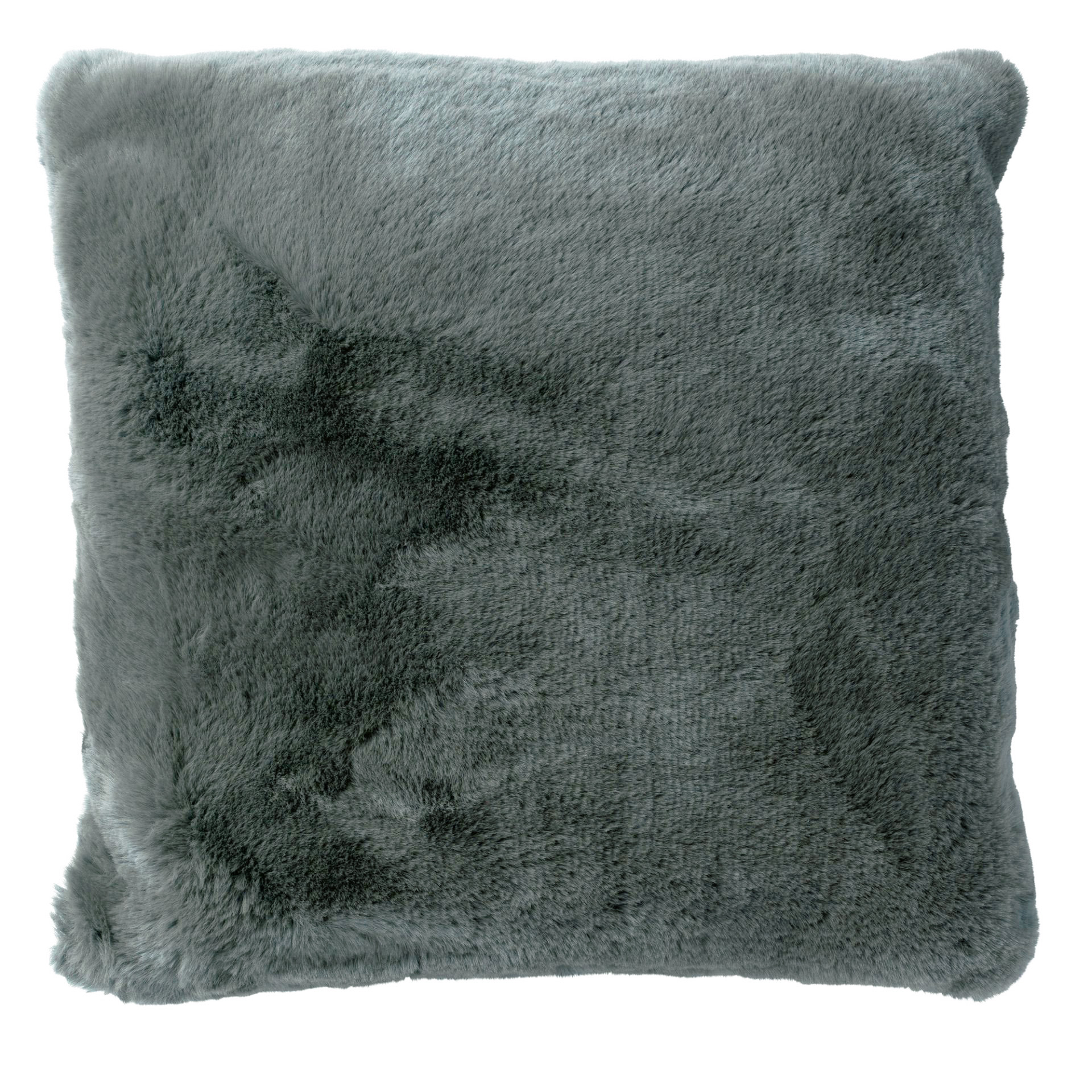 ZAYA - Housse de coussin imitation fourrure Charcoal Grey 45x45 cm 