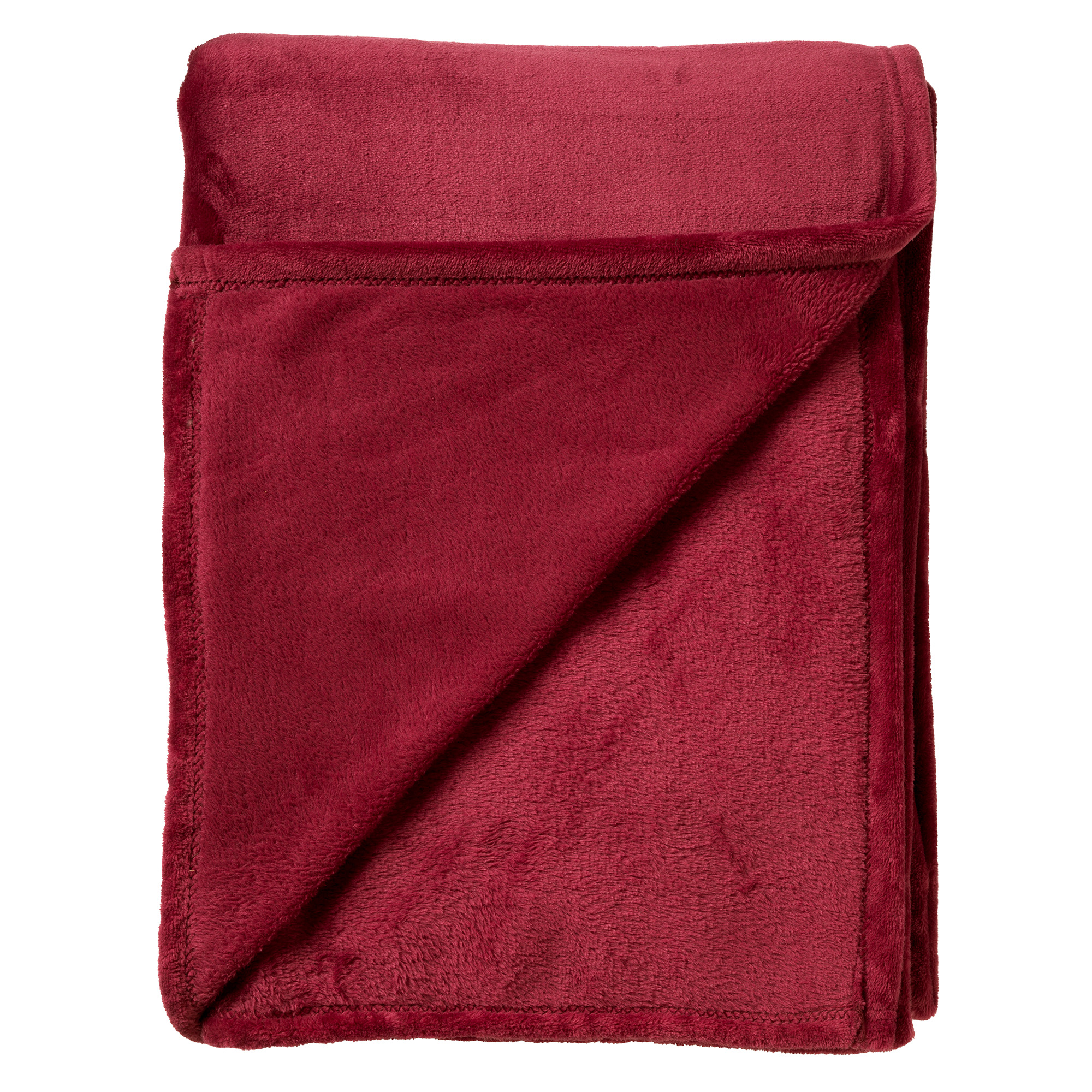 CHARLIE - Plaid flannel fleece XL - 200x220 cm - Merlot - rood