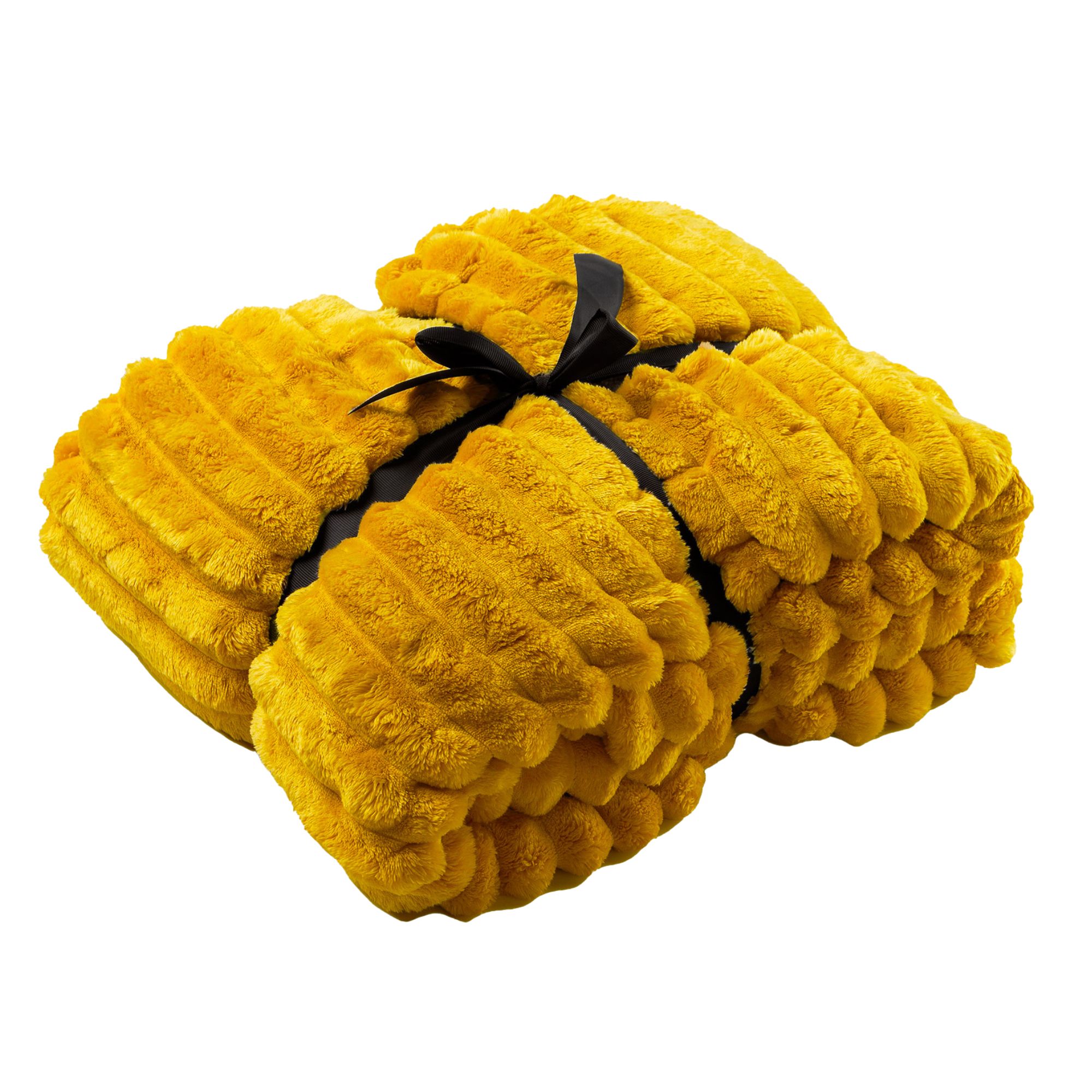 RICKY - plaid 150x200 cm - superzacht - warm en donzig - Golden Glow - geel