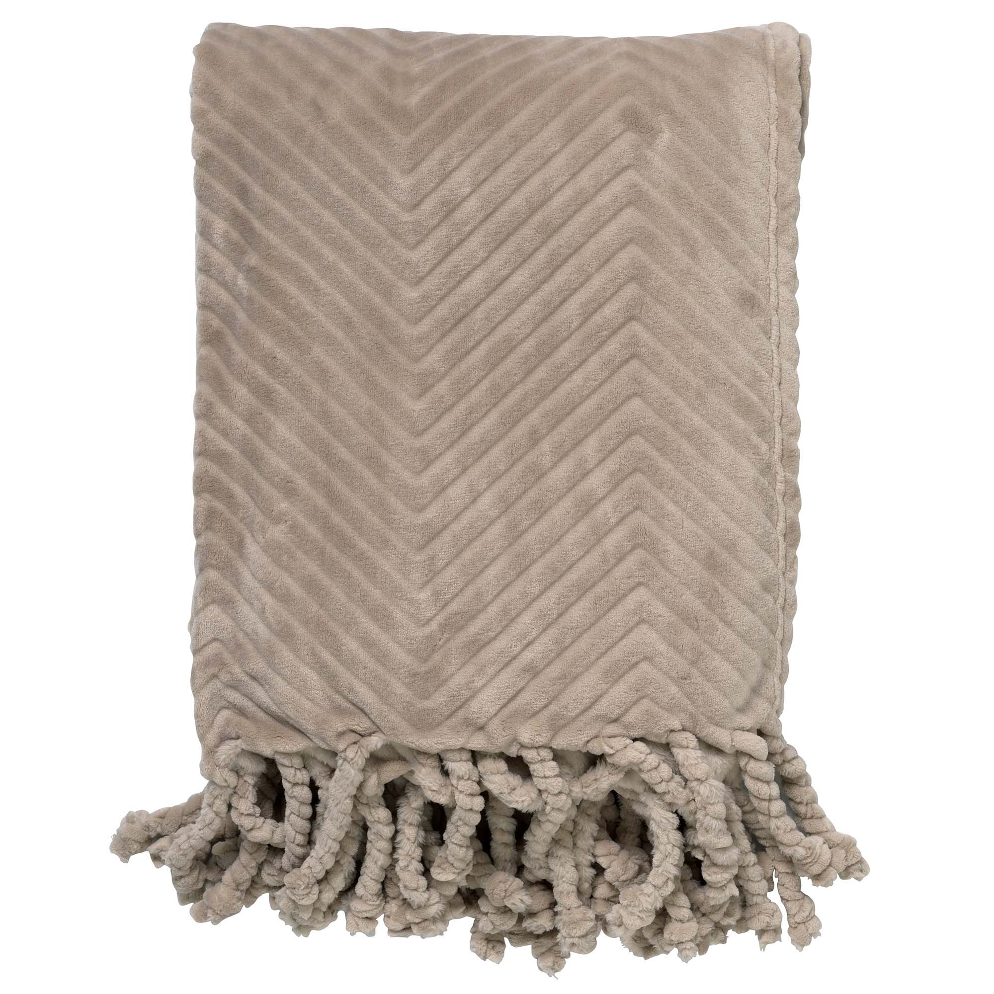 ZIGGY - Plaid van fleece 140x180 cm Pumice Stone - beige