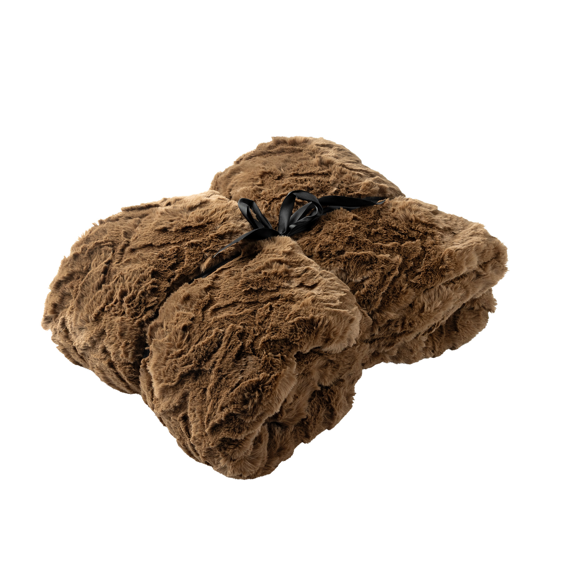 NOVIN - plaid 130x160 cm - imitatiebont - Sepia - bruin