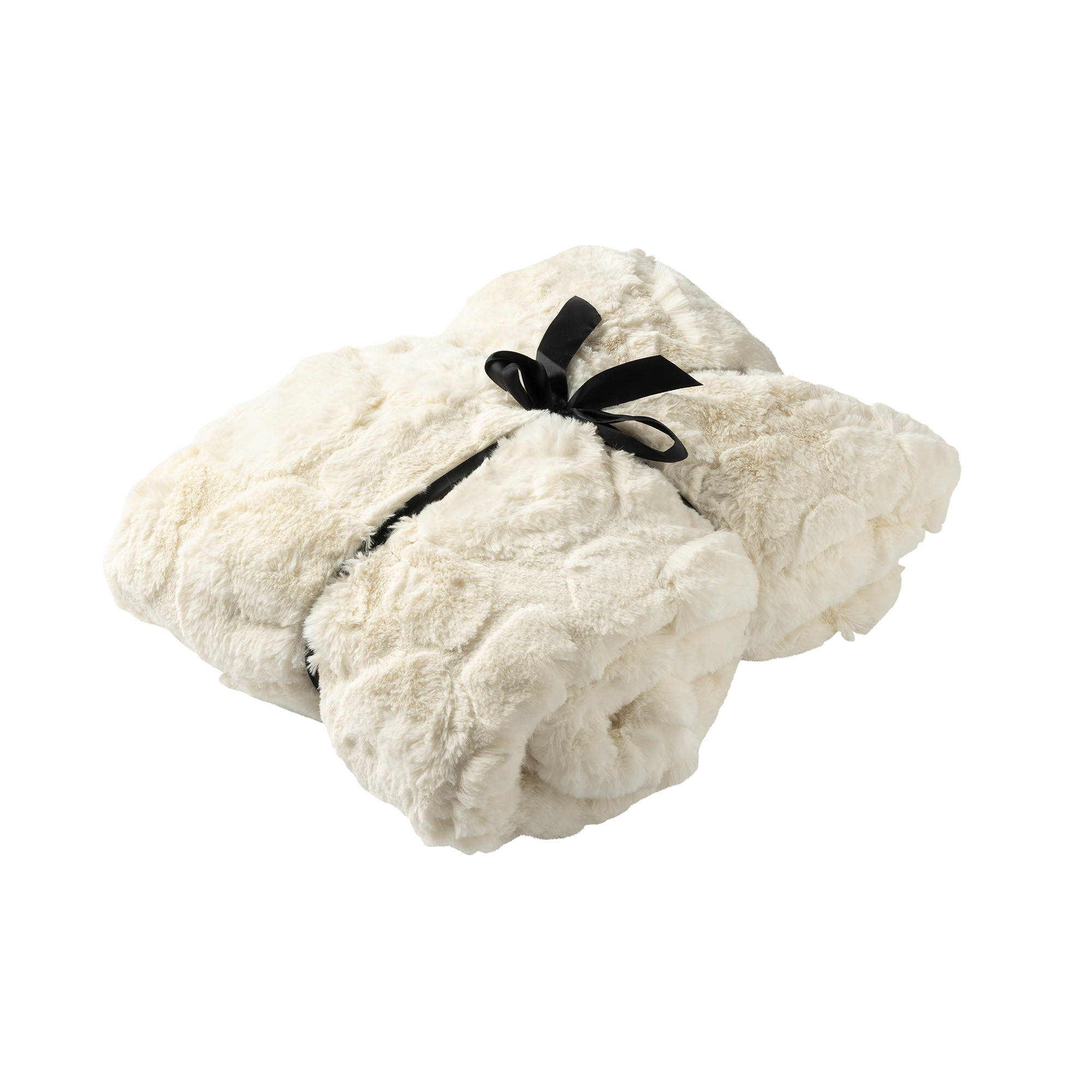 POMMELIEN - plaid 130x160 cm - organisch patroon - Cannoli Cream - beige