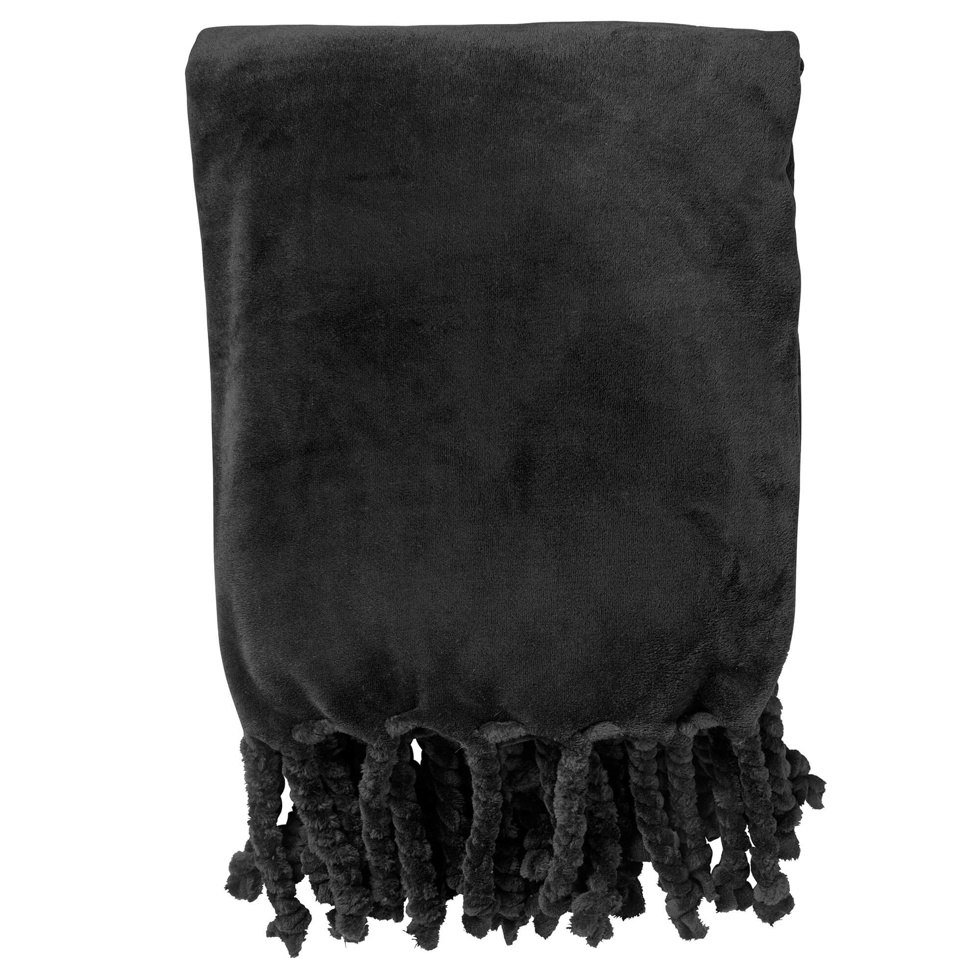 FLORIJN - Wohndecke Fleece 150x200 cm - Raven - schwarz