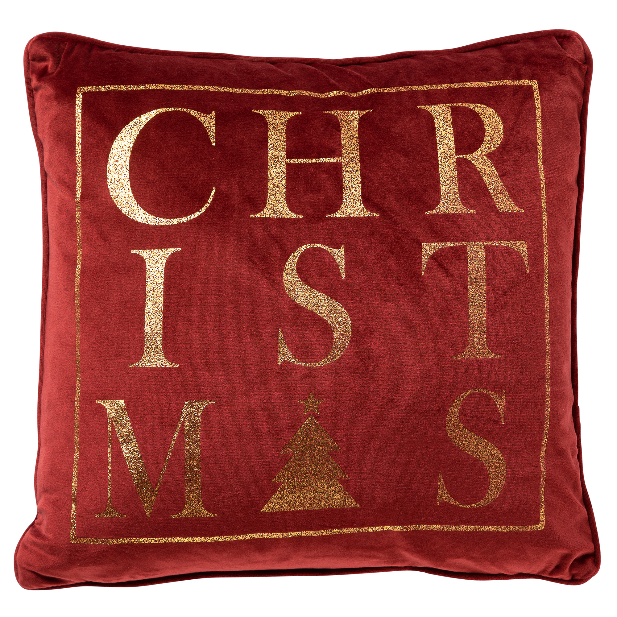 CHRISTMAS - Sierkussen 45x45 Rood - Kerst decoratie - velvet